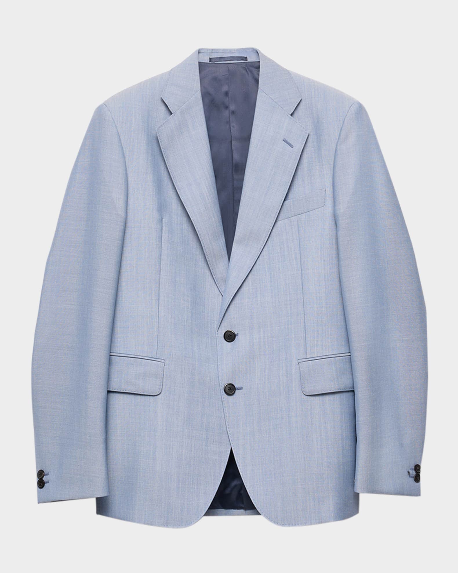 Men's Single-Breasted Wool-Mohair Jacket 0