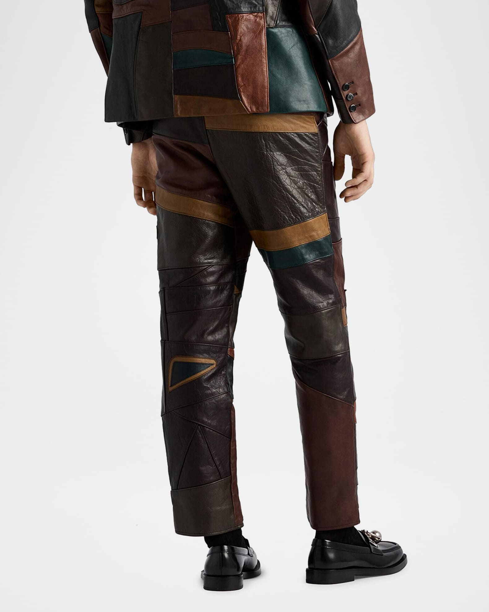 Prada Men's Patchwork Leather Jacket | Neiman Marcus
