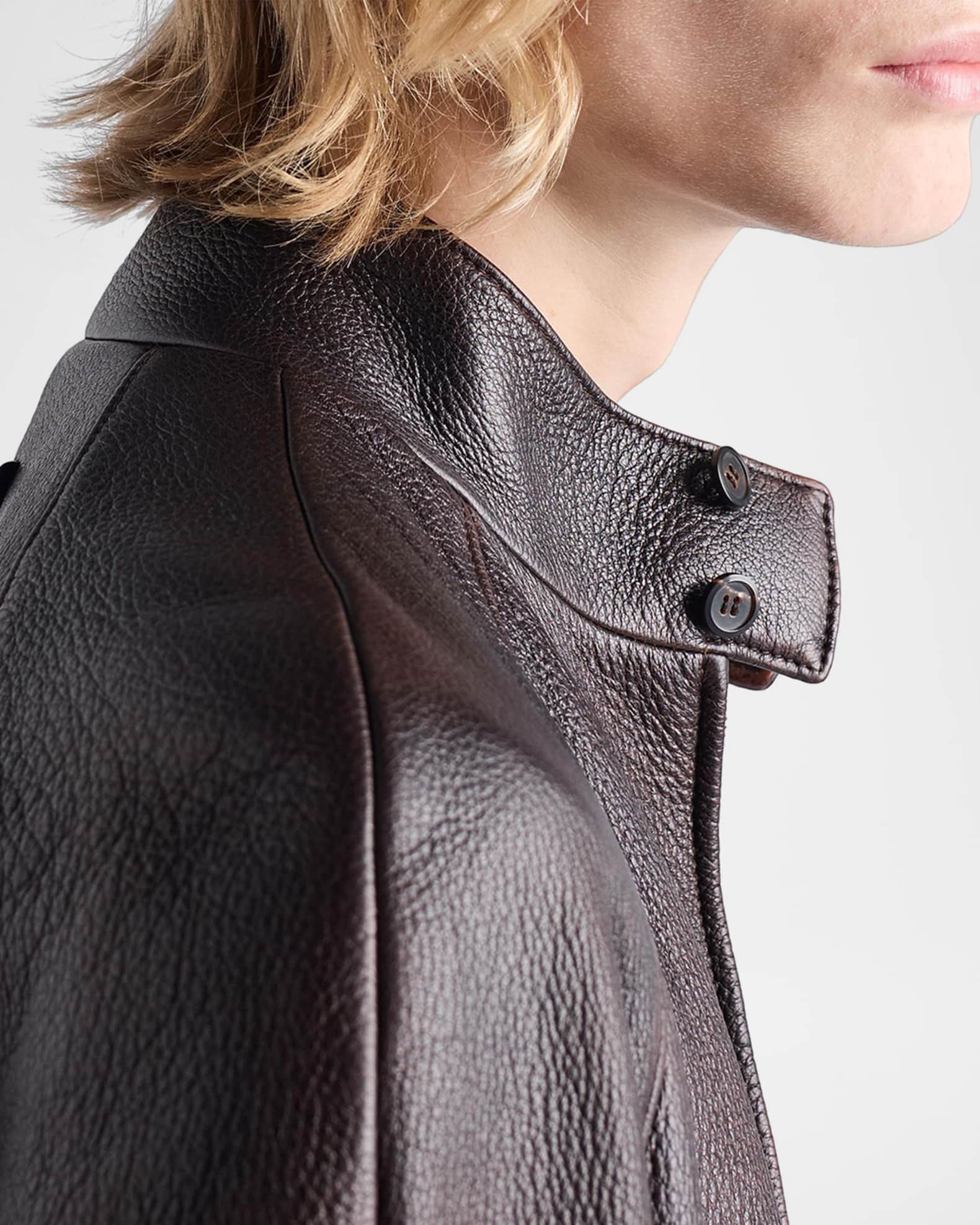 Prada Men's Leather Bomber Jacket | Neiman Marcus