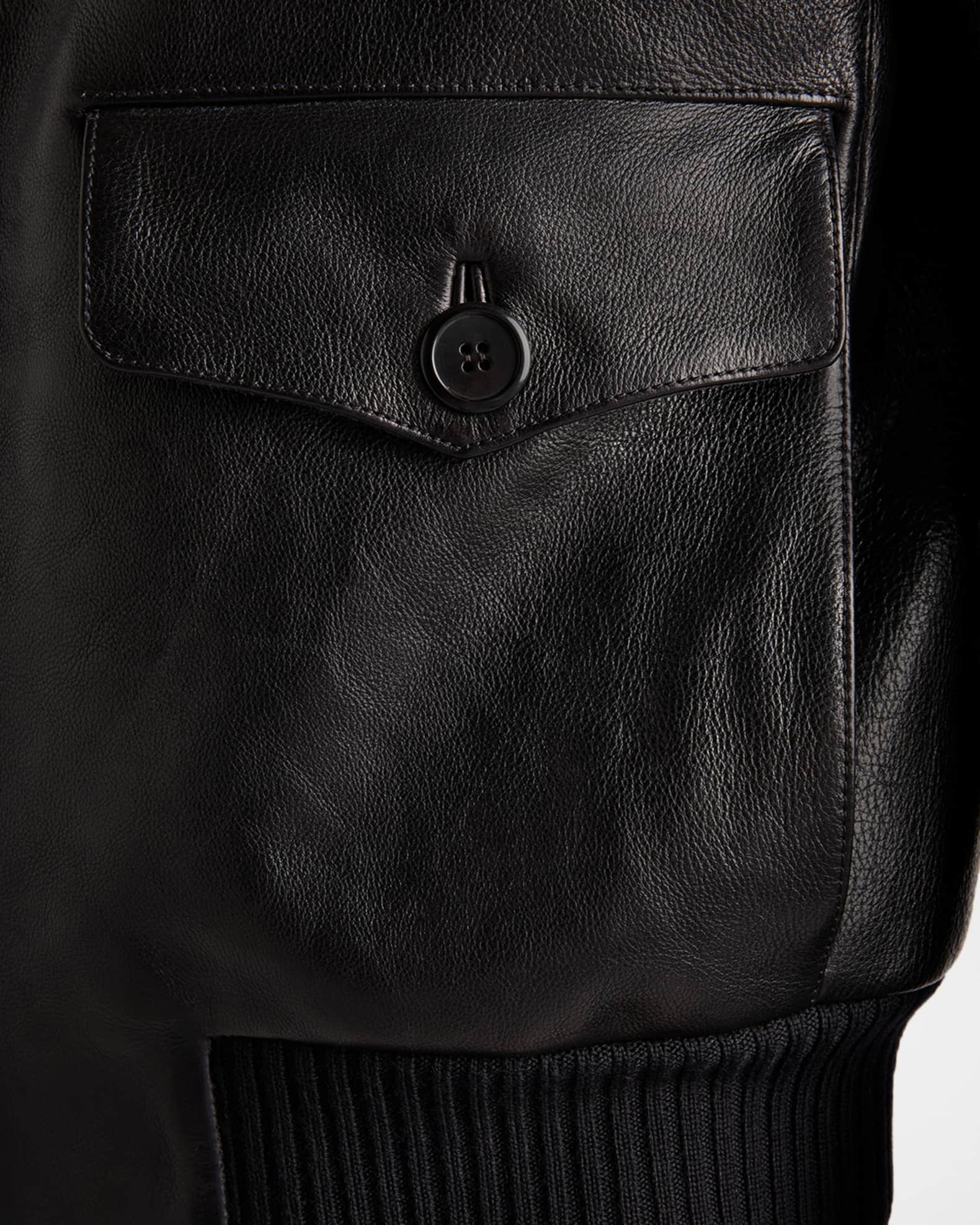 Prada Men's Leather Bomber Jacket | Neiman Marcus