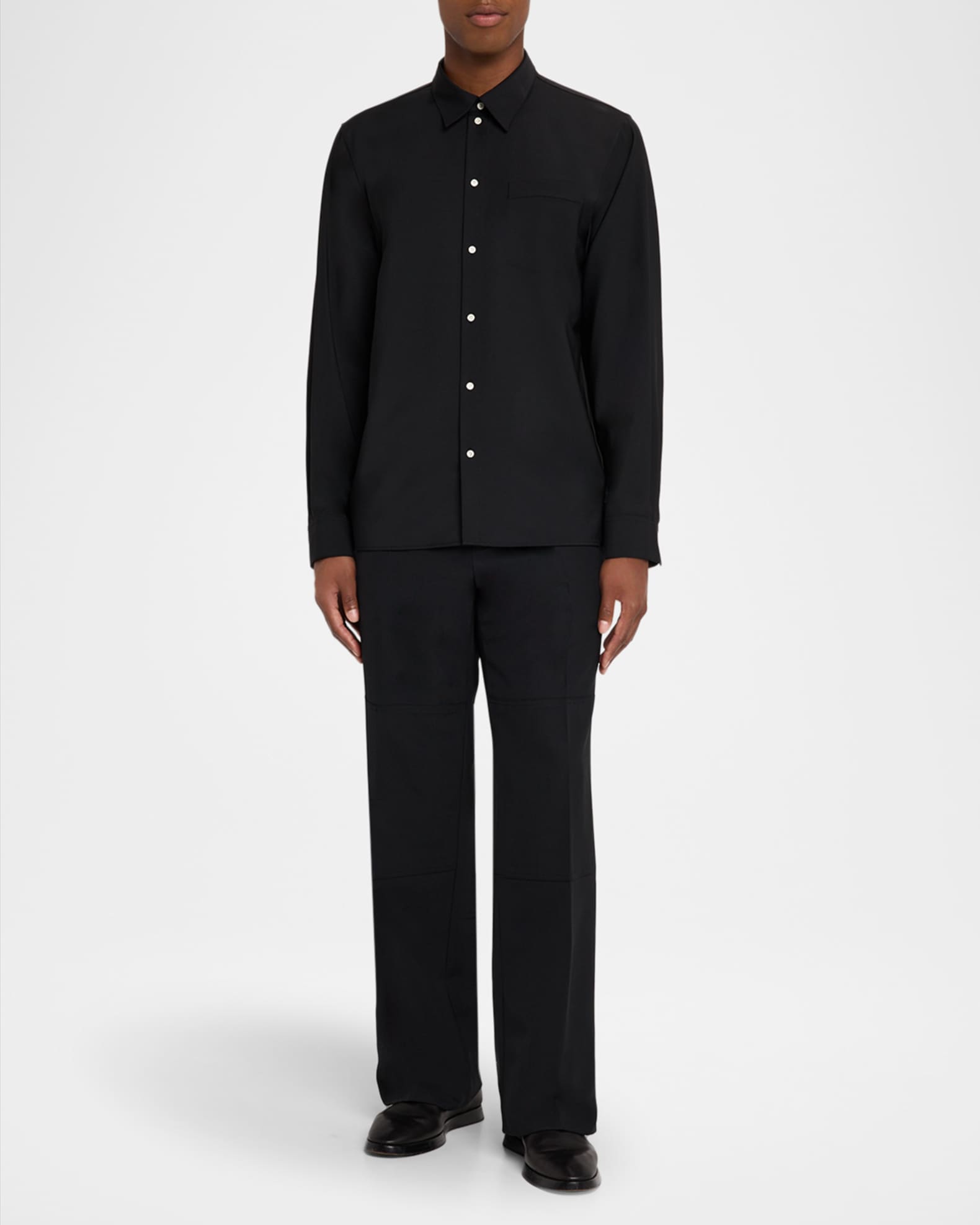 Helmut Lang Men's Back-Label Point Collar Button-Down Shirt