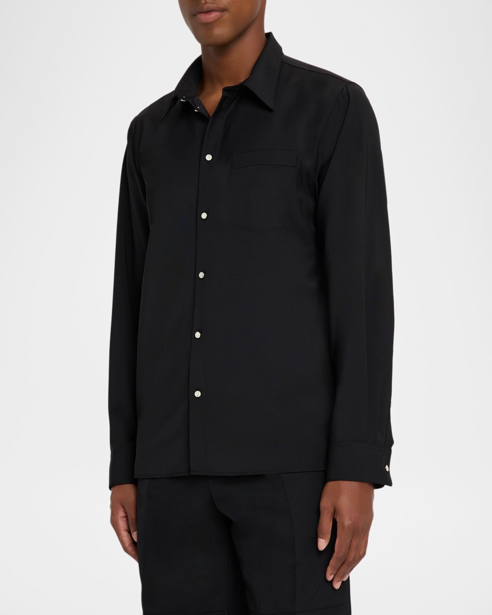 Helmut Lang Men's Back-Label Point Collar Button-Down Shirt