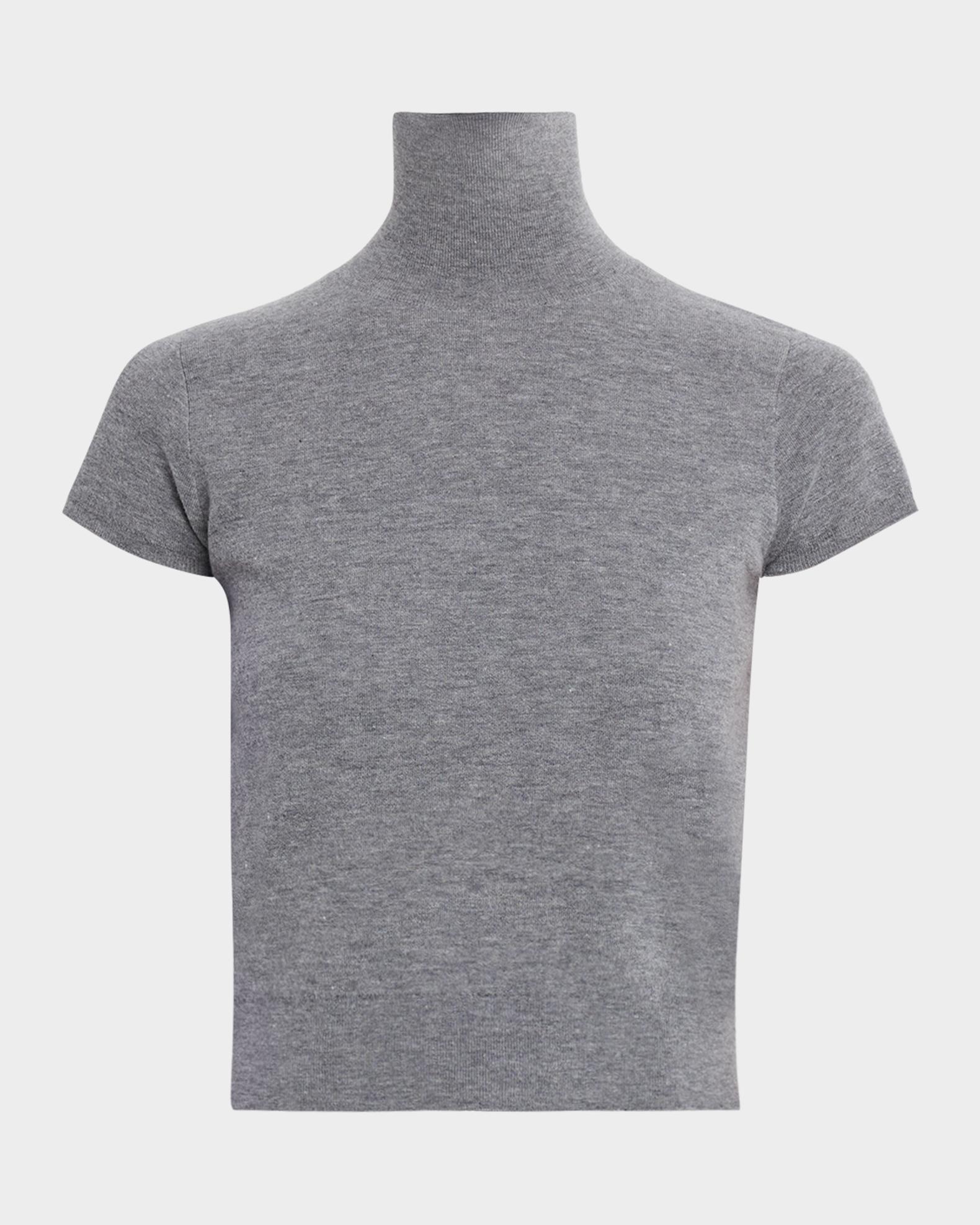 Cropped Cap-Sleeve Turtleneck Top | Neiman Marcus