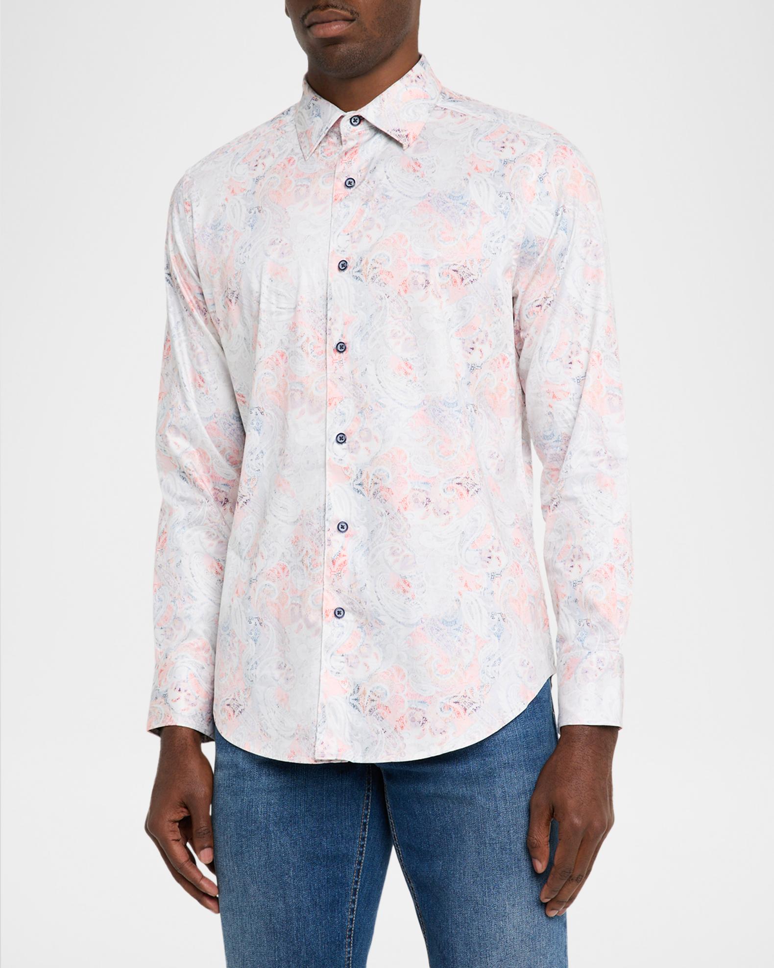 Robert Graham Men's Addington Stretch Satin Paisley Button-Down Shirt ...