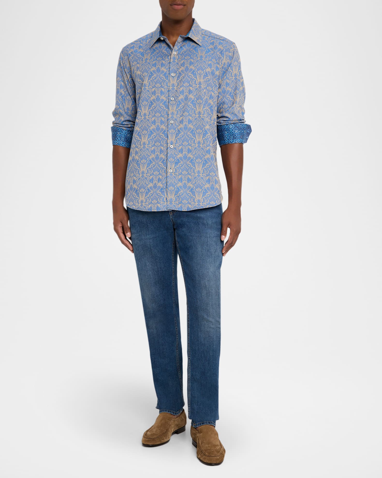 Robert Graham Men's Highland Damask Jacquard Sport Shirt | Neiman