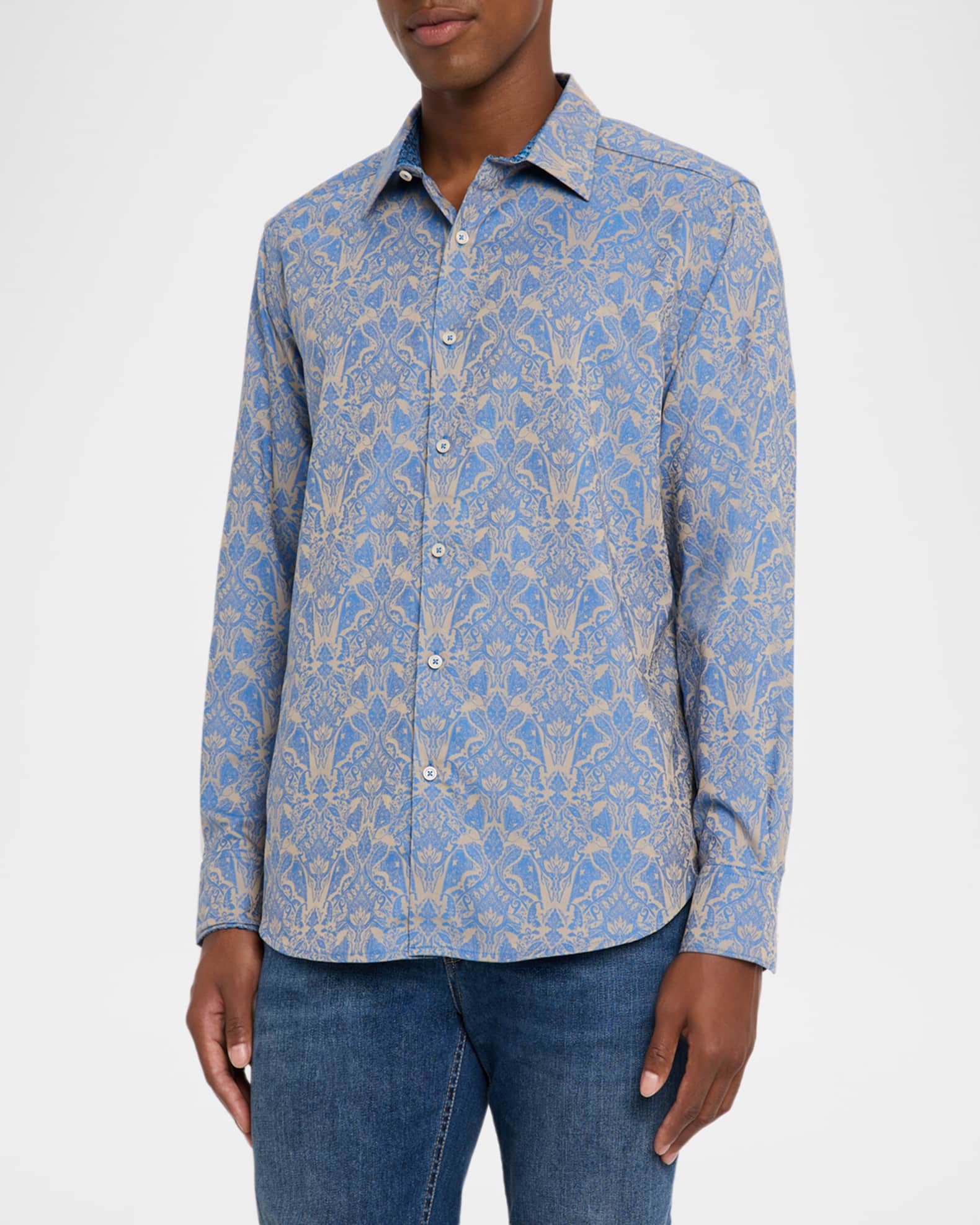 Robert Graham Men's Highland Damask Jacquard Sport Shirt | Neiman