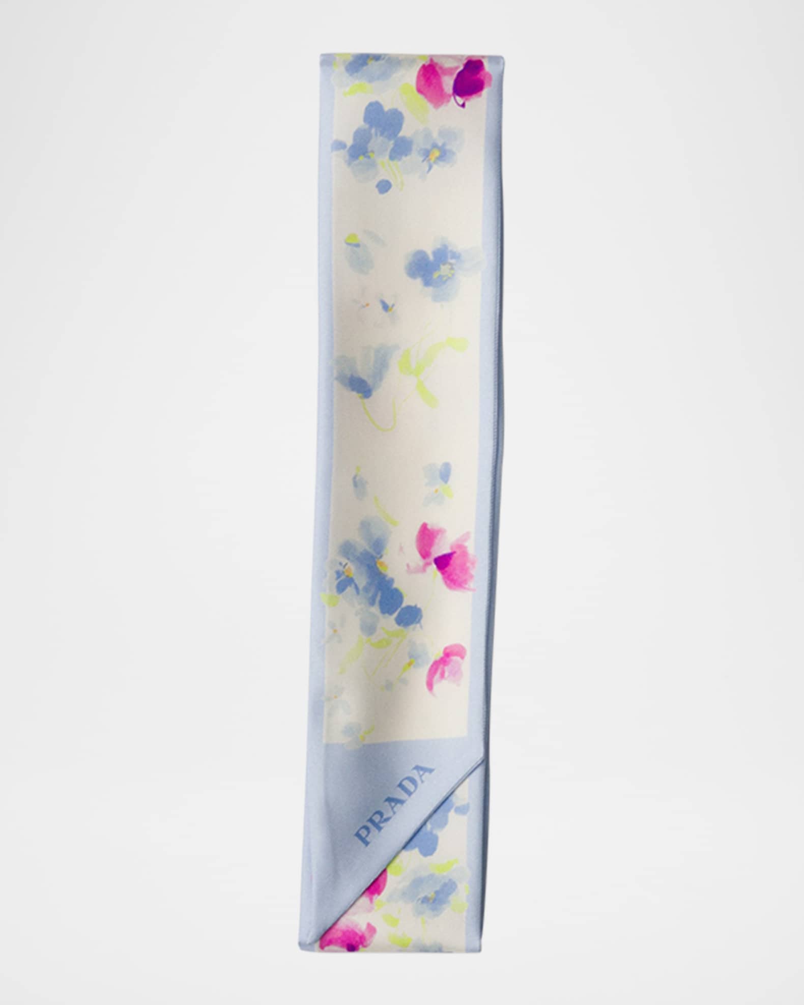 Printed Silk Twill Skinny Scarf 0