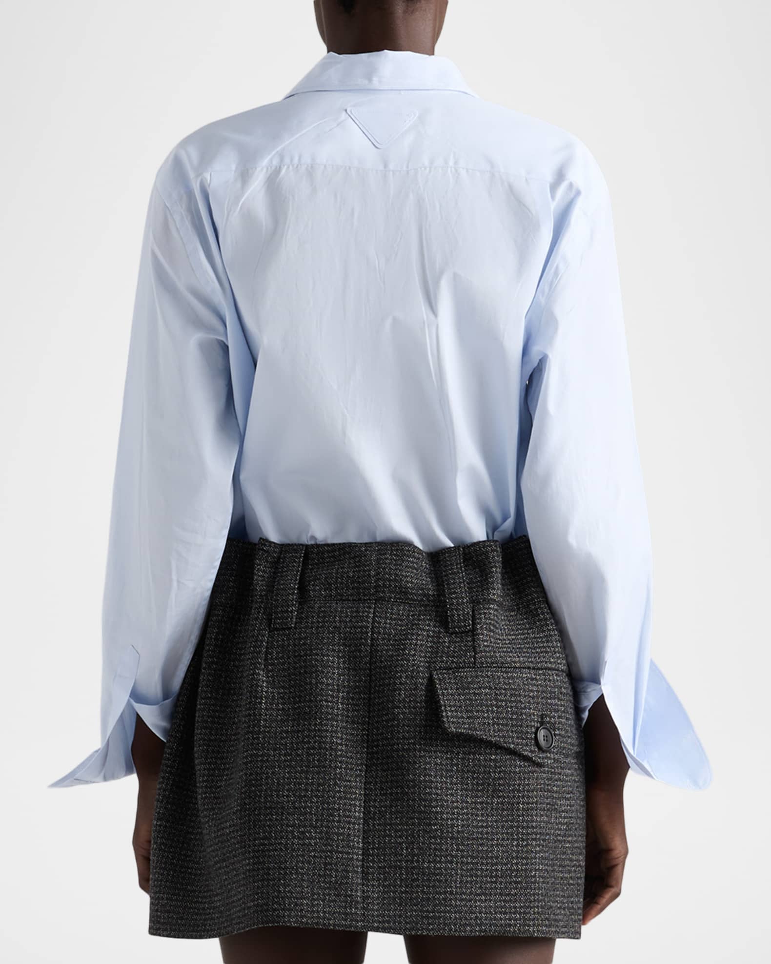 Prada Lace-Up Collared Shirt | Neiman Marcus