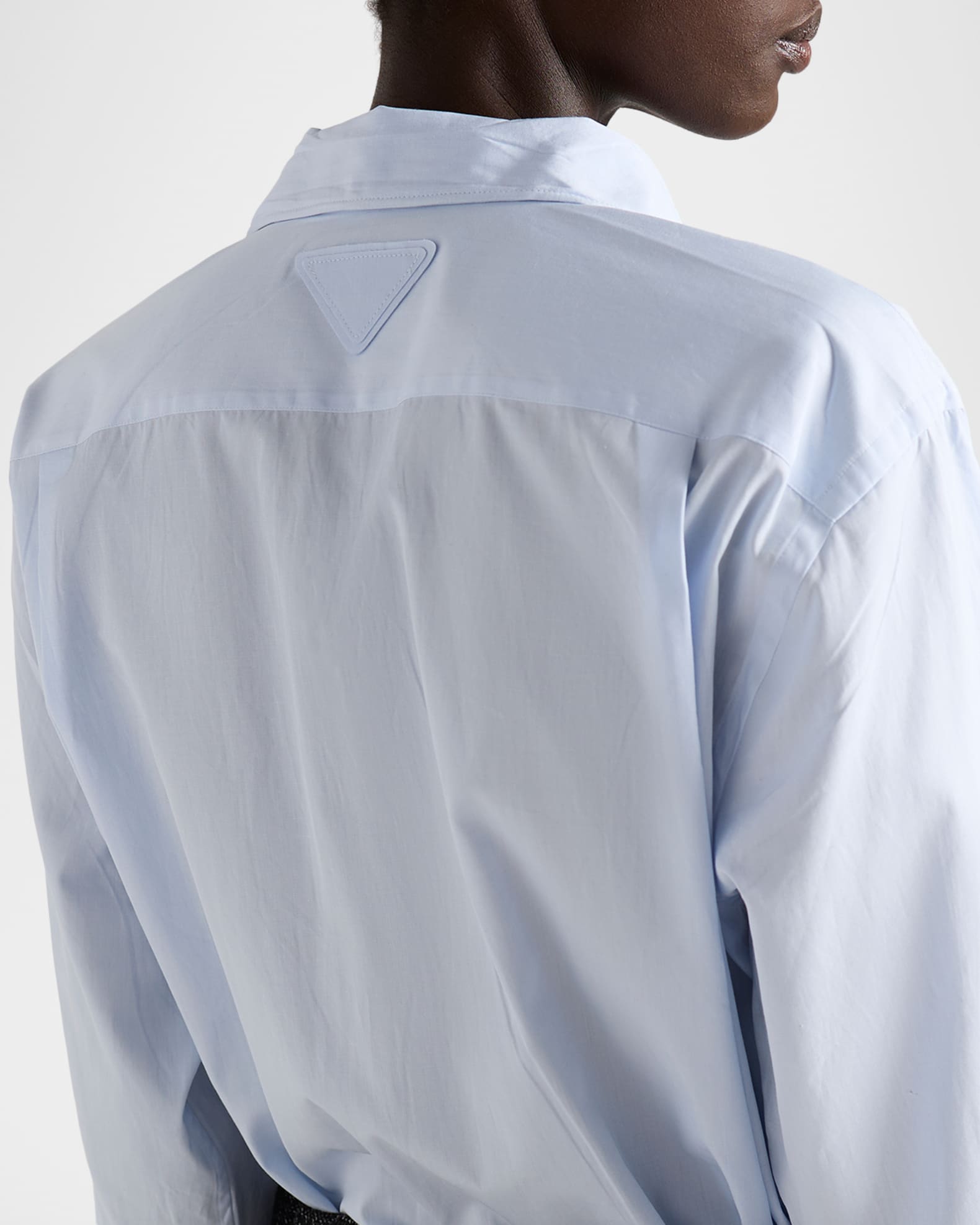 Prada Lace-Up Collared Shirt | Neiman Marcus