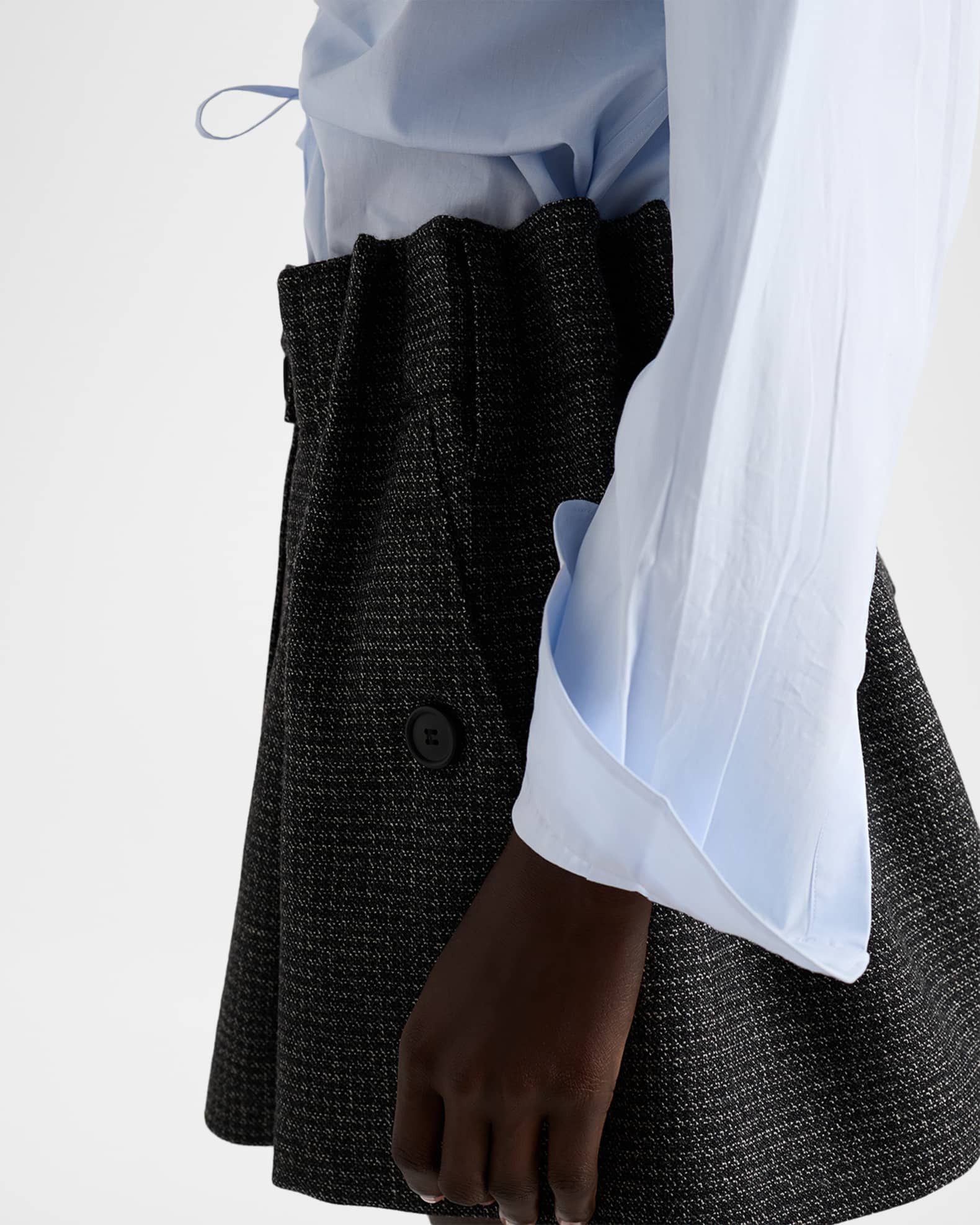 Prada Lace-Up Collared Shirt | Neiman Marcus