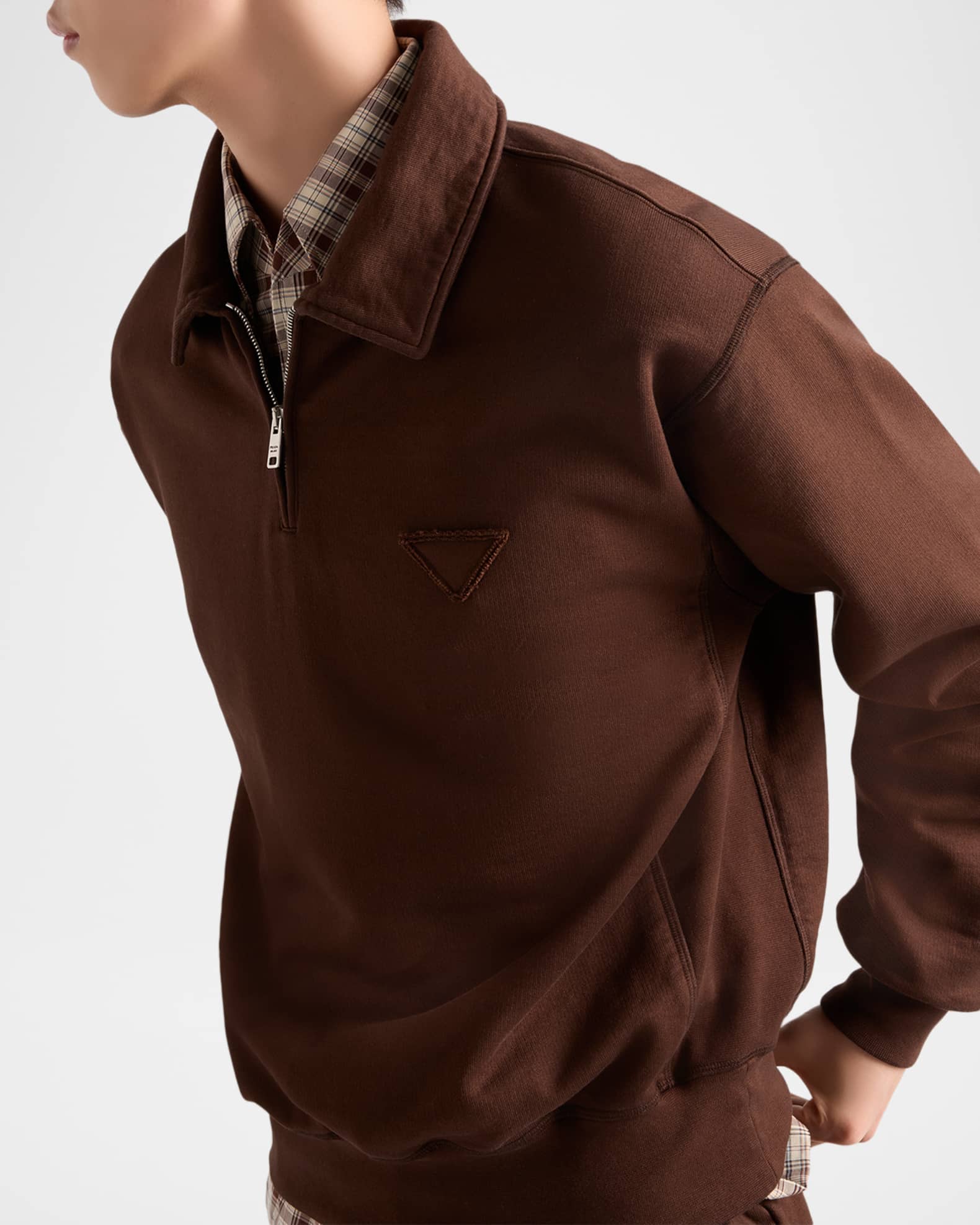 Prada Men's Cotton Fleece Polo Shirt | Neiman Marcus