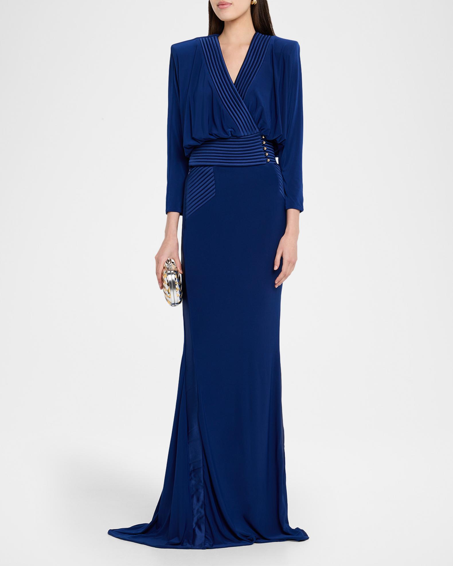 ZHIVAGO I'm Her Man Jersey Drop-Sleeve Gown | Neiman Marcus