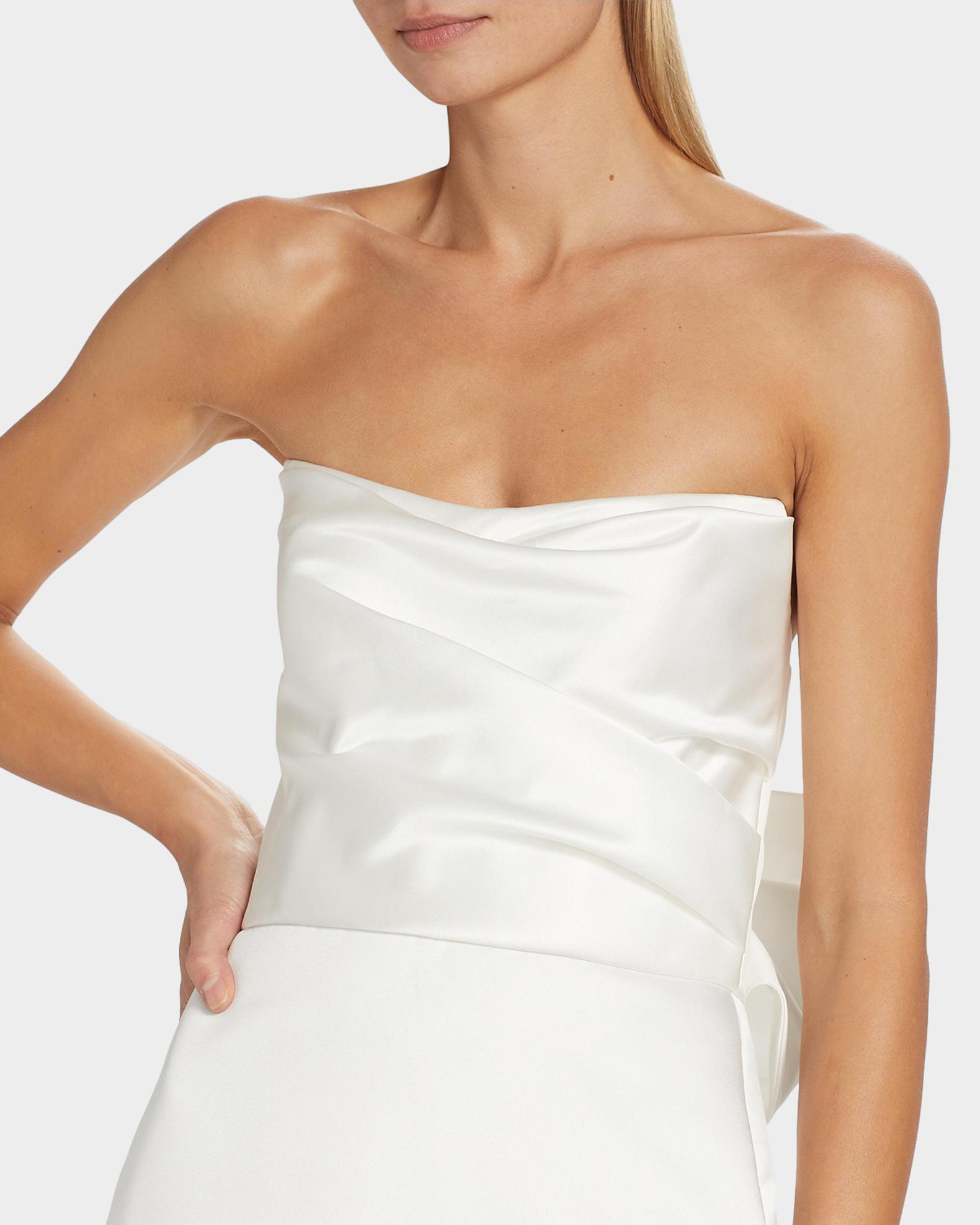 amsale duchess satin sheath dress Amsale Women's Duchess Satin Sheath Dress - Ivory
