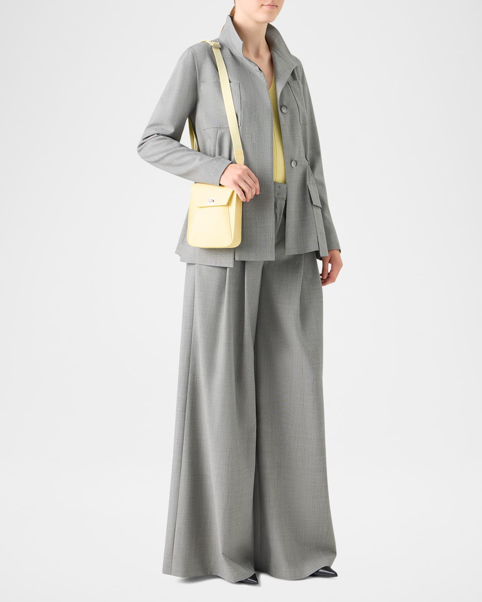 Akris Chianti Wool Knit Safari Jacket | Neiman Marcus