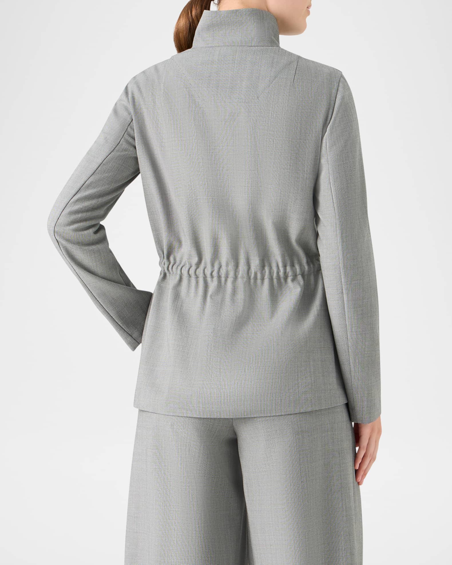 Akris Chianti Wool Knit Safari Jacket | Neiman Marcus