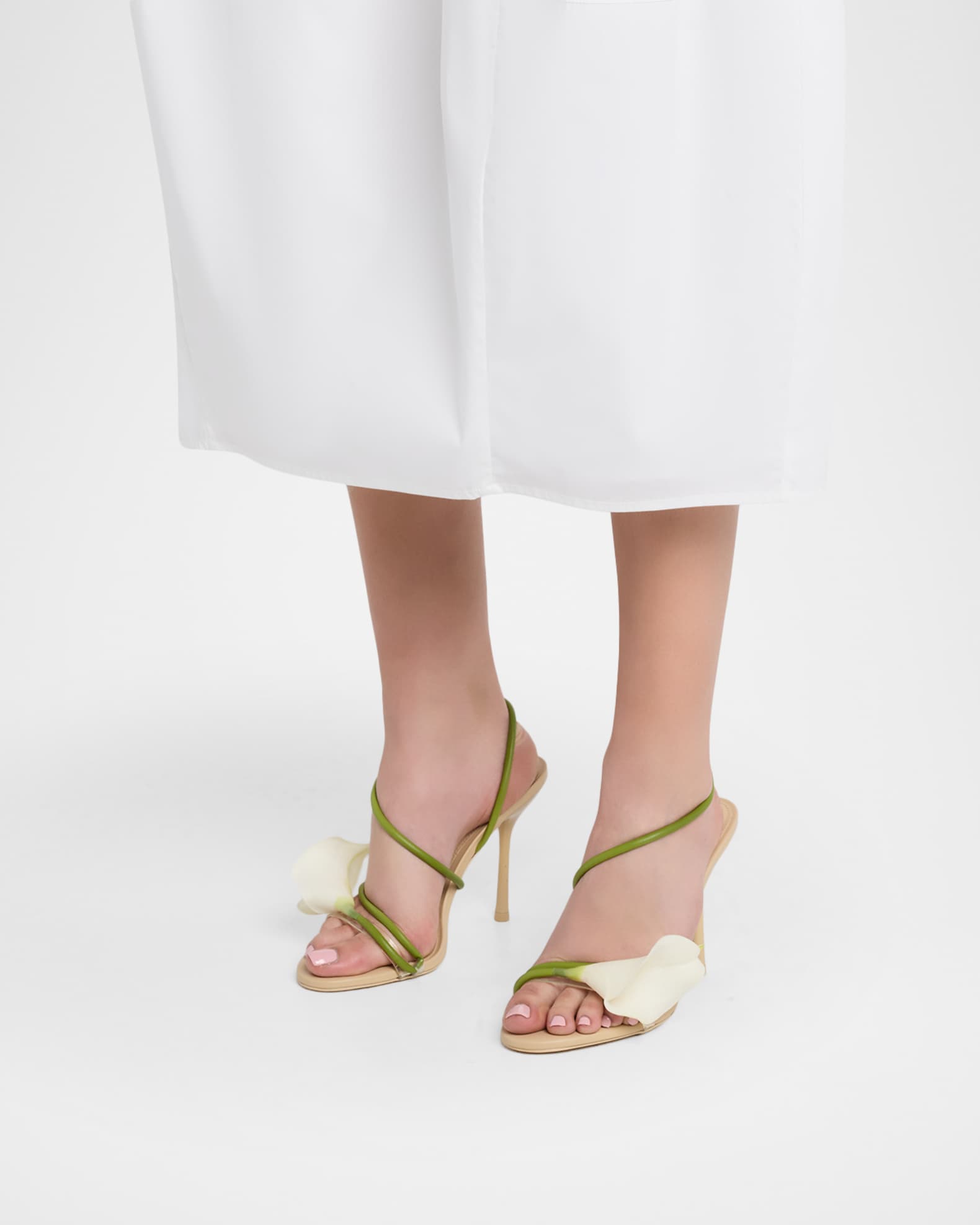 Cult Gaia 110mm Cassidy Floral Leather Sandals | Neiman Marcus