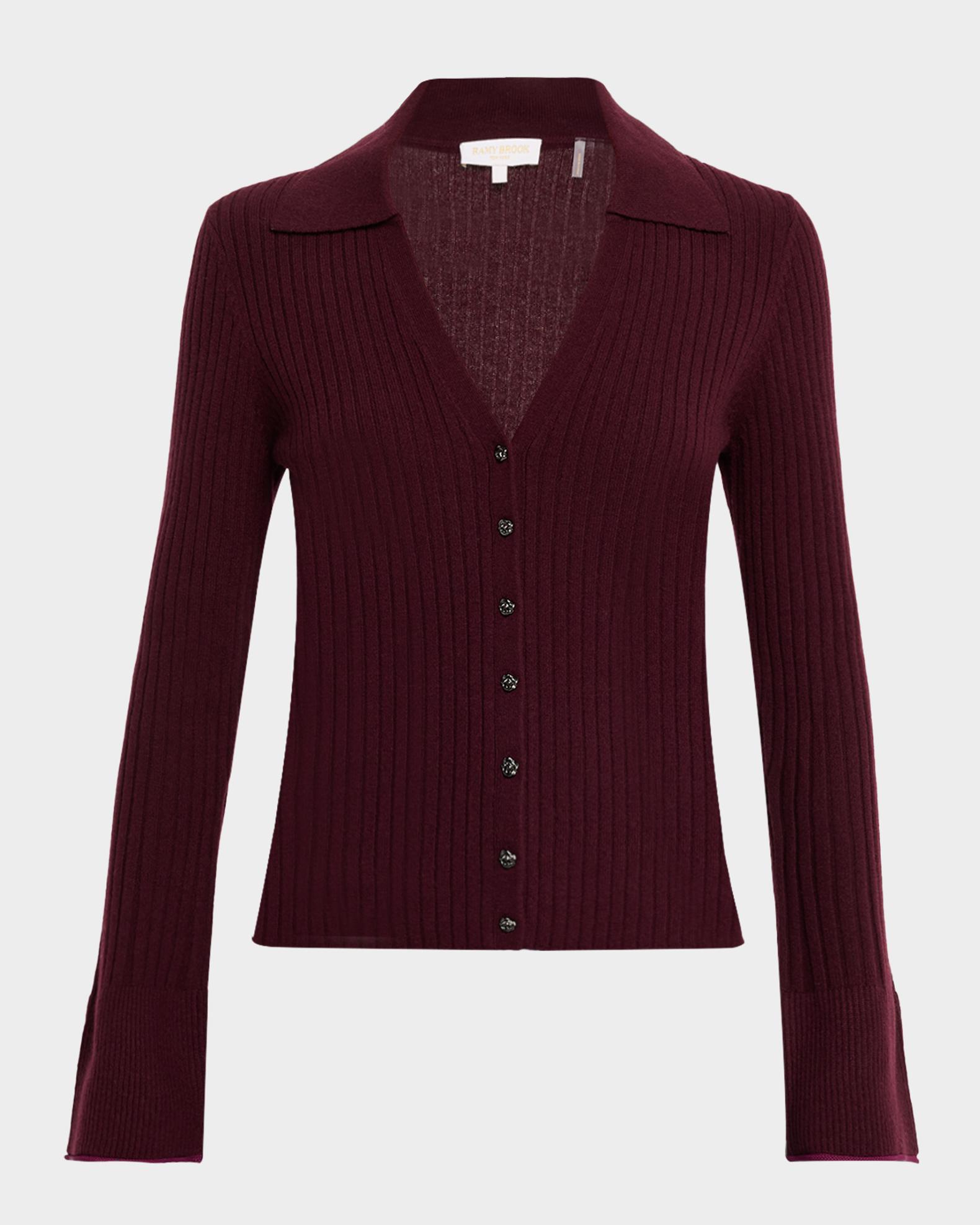 Ramy Brook Cathy Ribbed Cashmere Cardigan | Neiman Marcus
