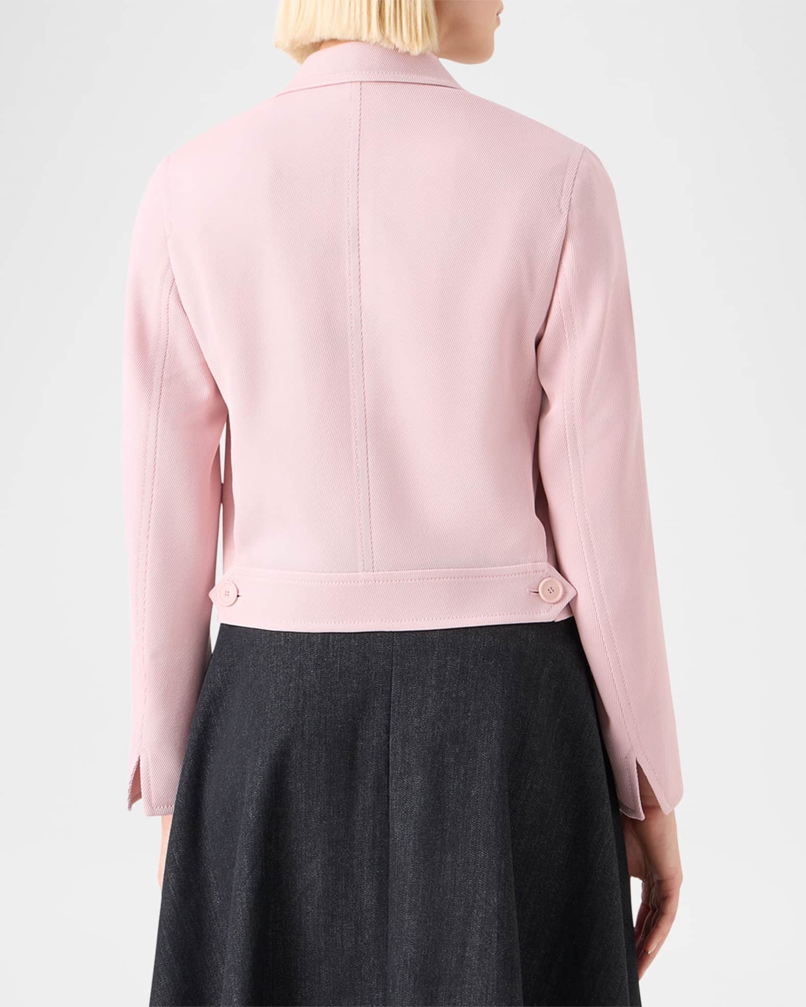 Akris punto Wool Twill Single-Breasted Short Jacket | Neiman Marcus