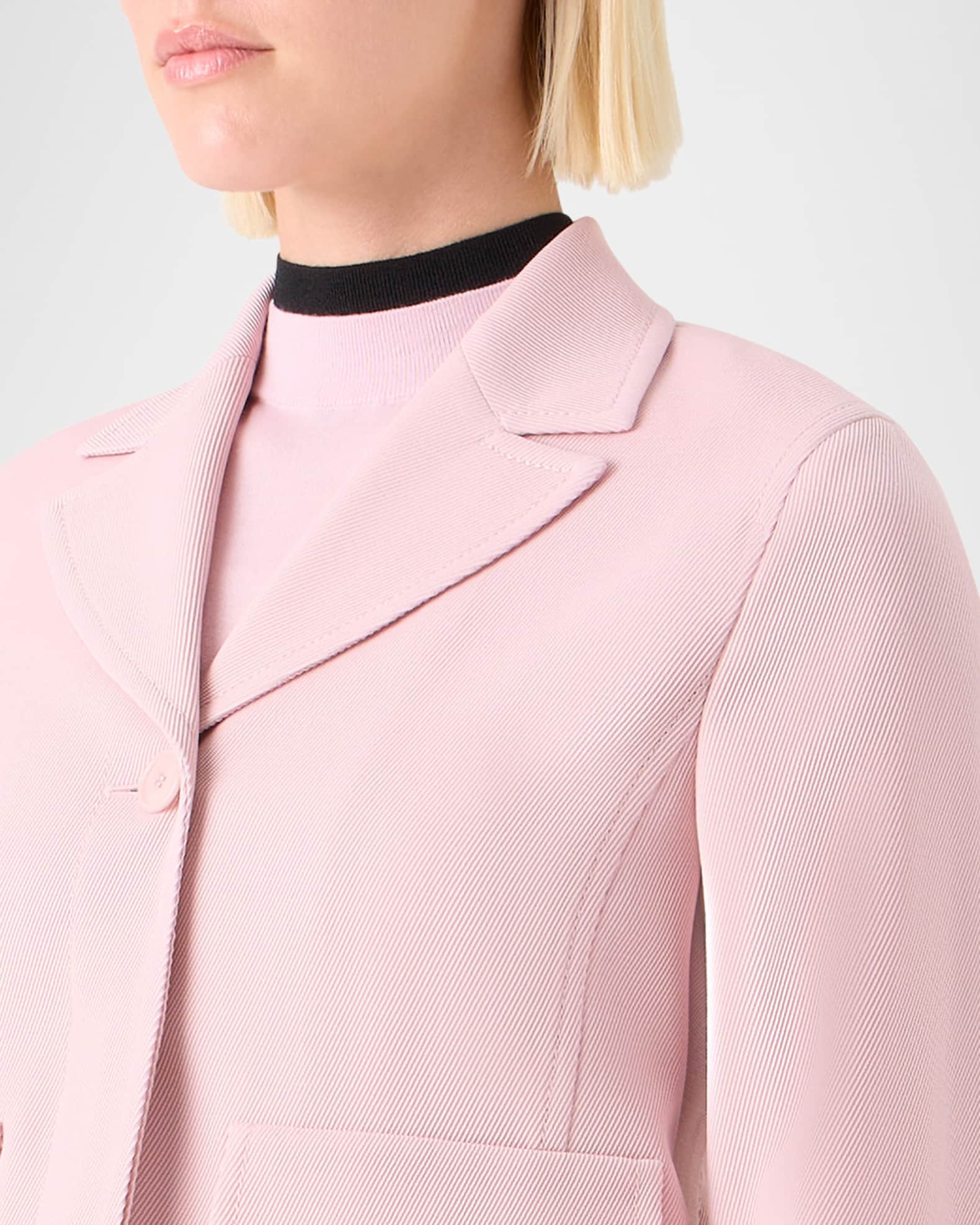 Akris punto Wool Twill Single-Breasted Short Jacket | Neiman Marcus