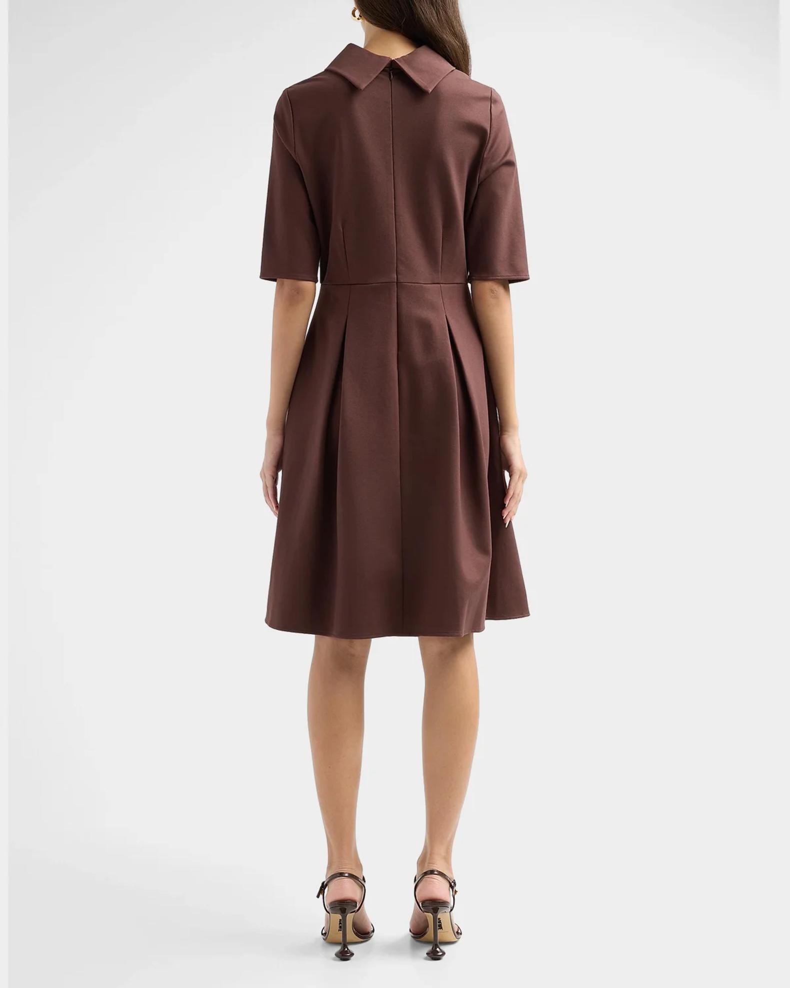 Misook Pleated Stretch Knee-Length Dress | Neiman Marcus