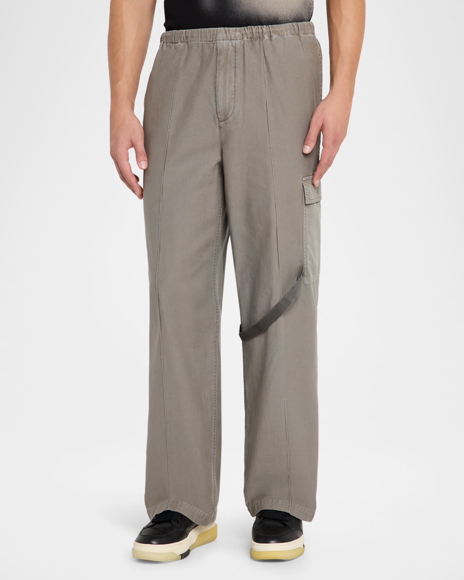 パンツ Helmut Lang pants 33 Helmut Lang Men's Twill Straight-Leg Contrast Stitch Utility Pants