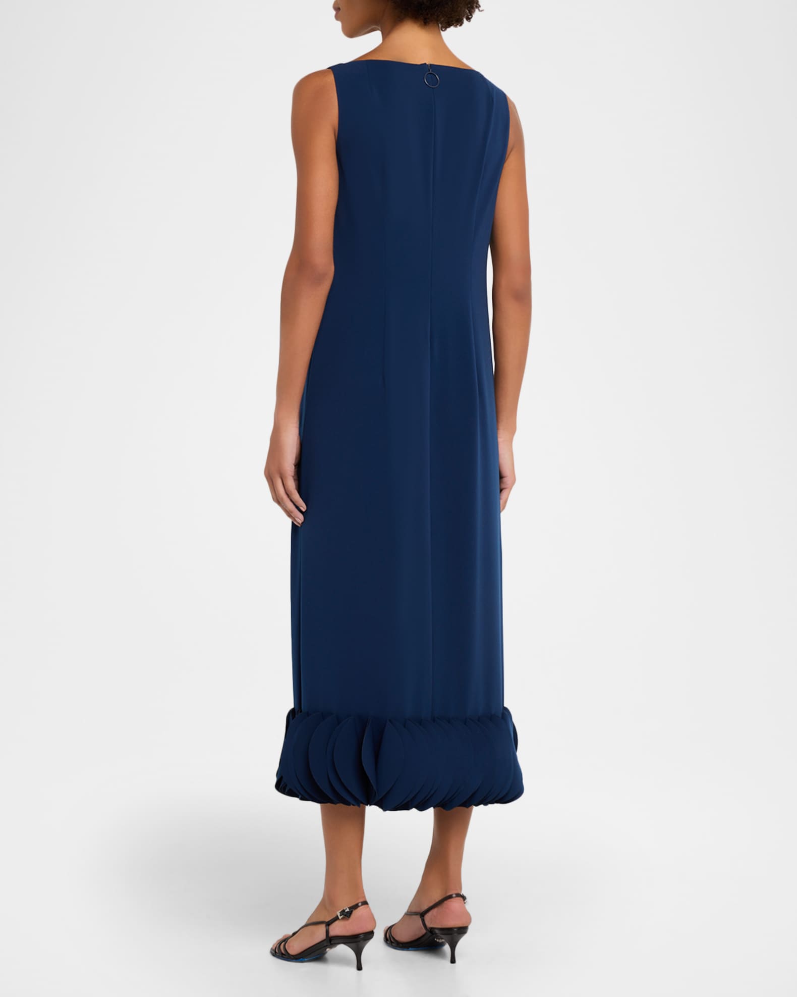 Akris Punto Women's Lasercut Crepe Midi-Dress - Dark Blue - Size 6