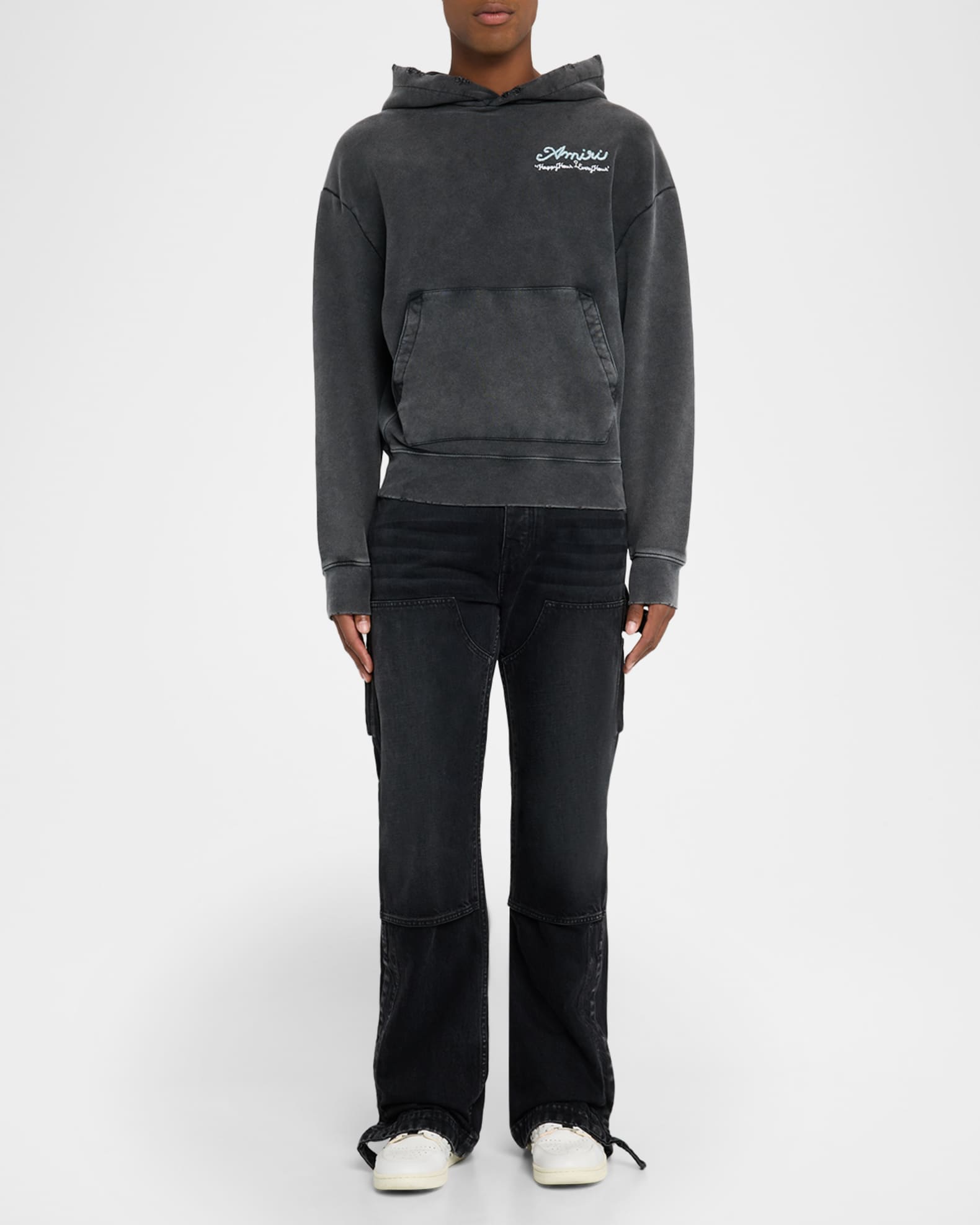 Amiri Men's Neon Light Distressed Hoodie | Neiman Marcus