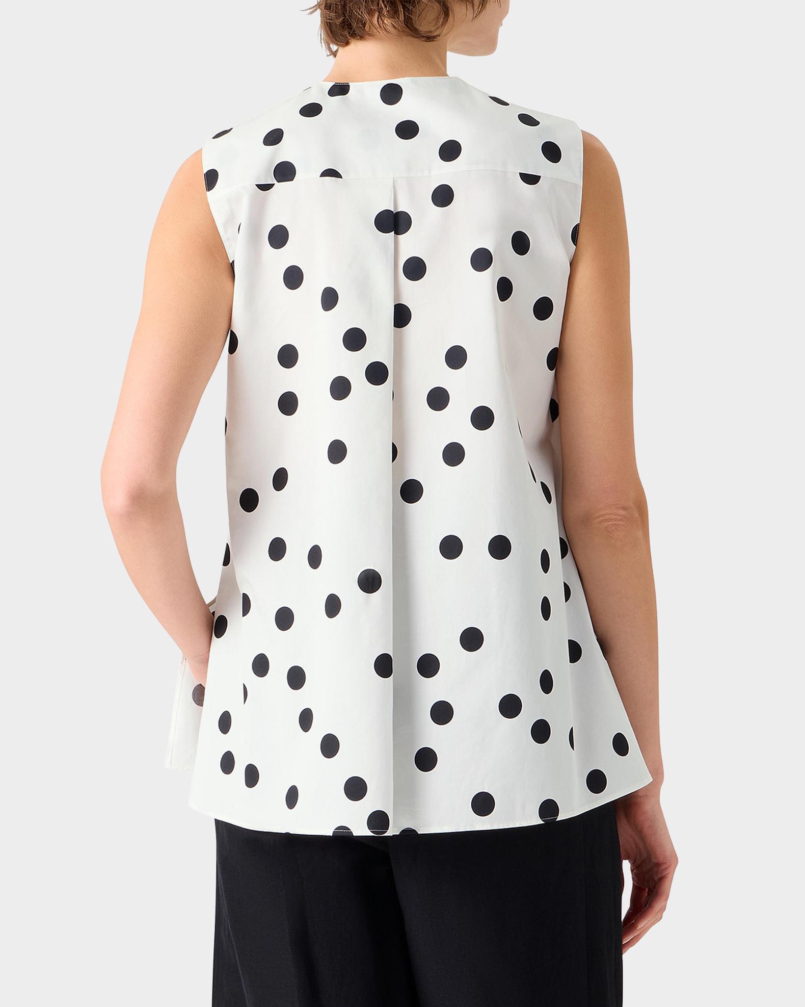 Akris punto Polka-Dot Cotton Sleeveless Tunic Blouse | Neiman Marcus