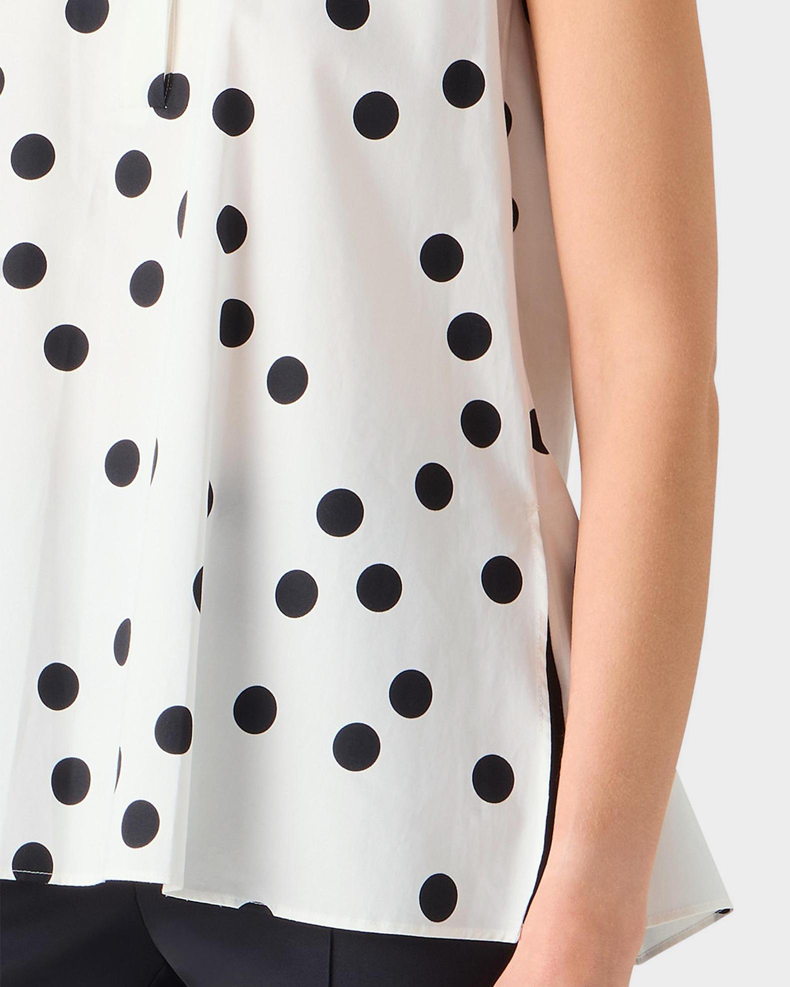 Akris punto Polka-Dot Cotton Sleeveless Tunic Blouse | Neiman Marcus