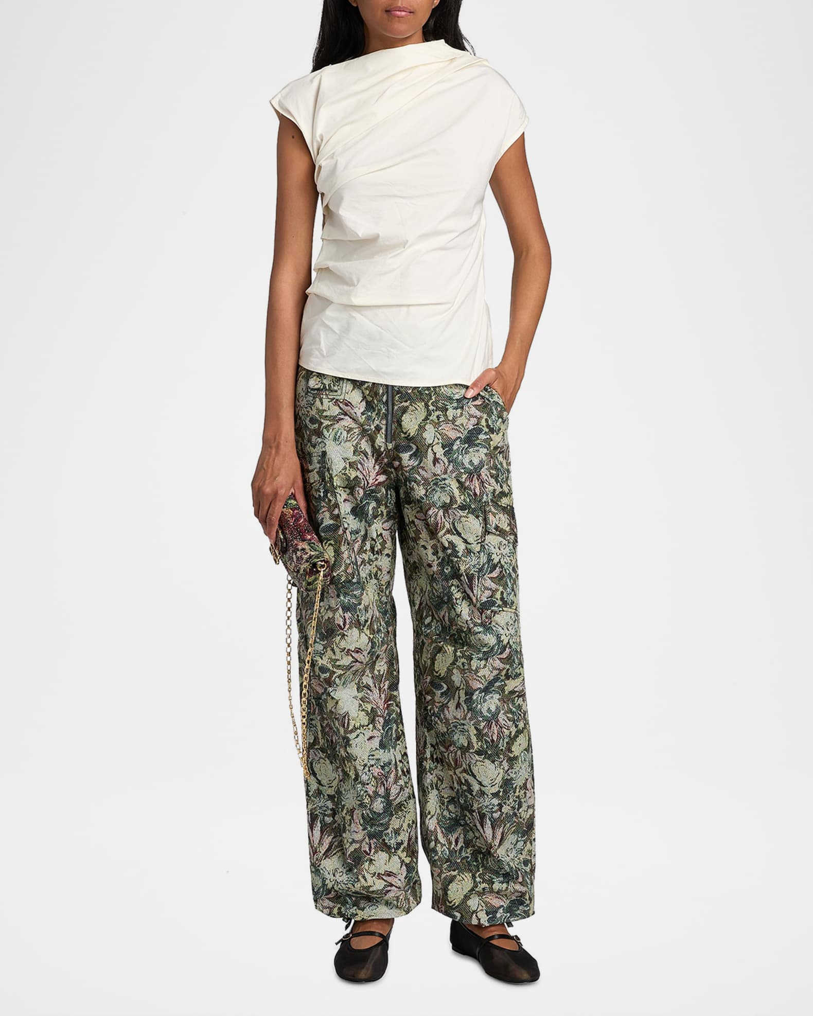 Ganni Tapestry Twill Cargo Pants | Neiman Marcus