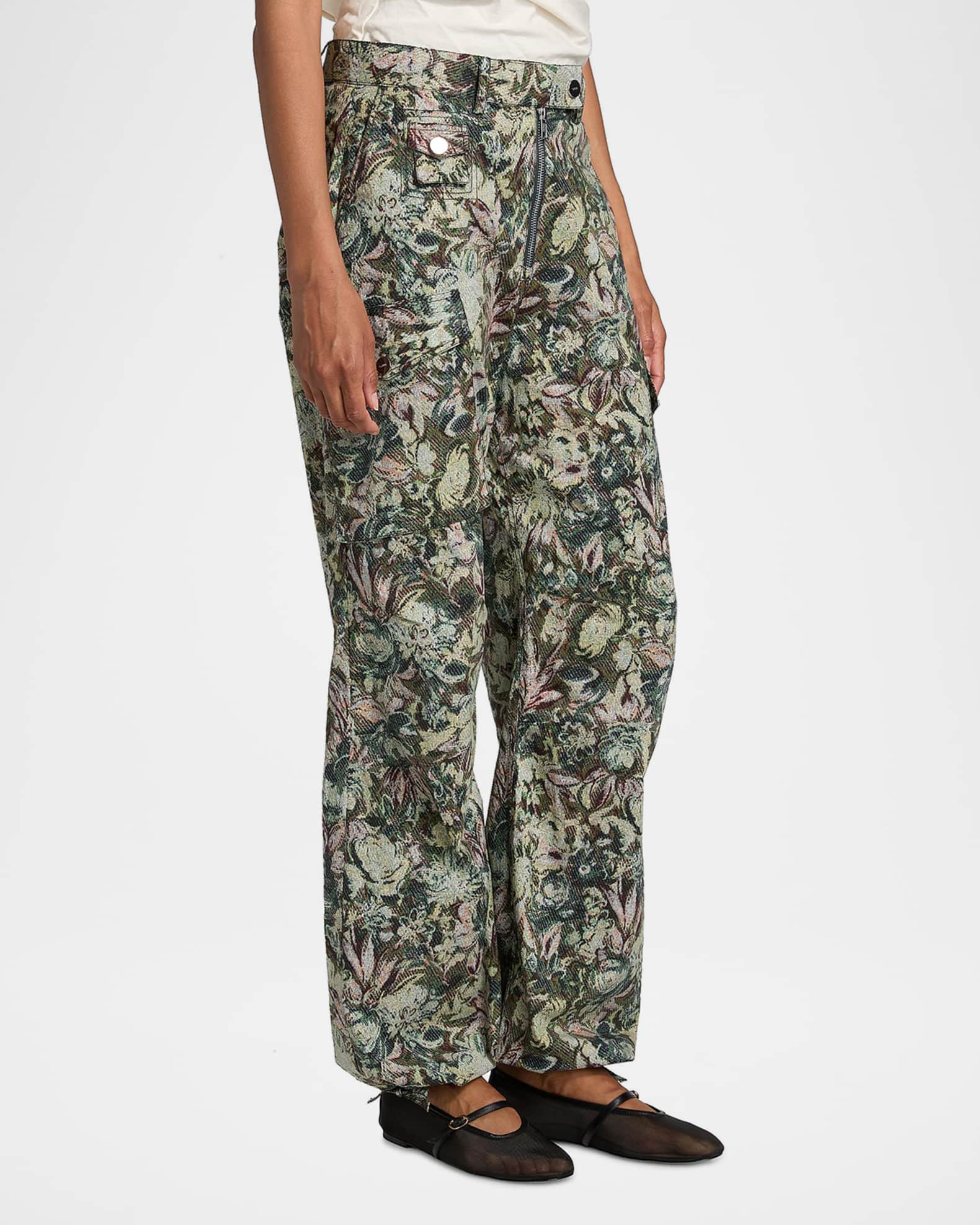 Ganni Tapestry Twill Cargo Pants | Neiman Marcus