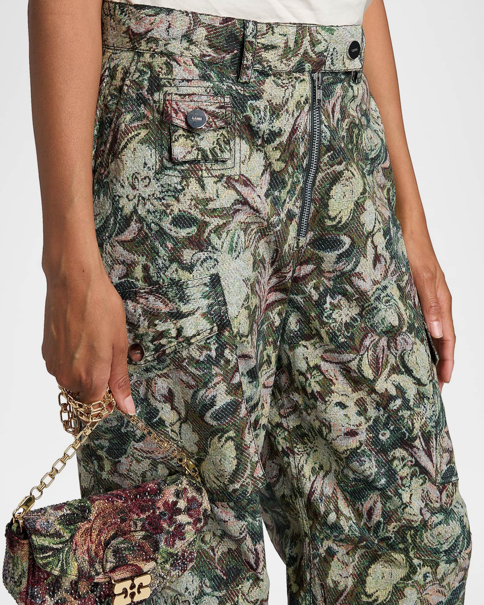 Ganni Tapestry Twill Cargo Pants | Neiman Marcus