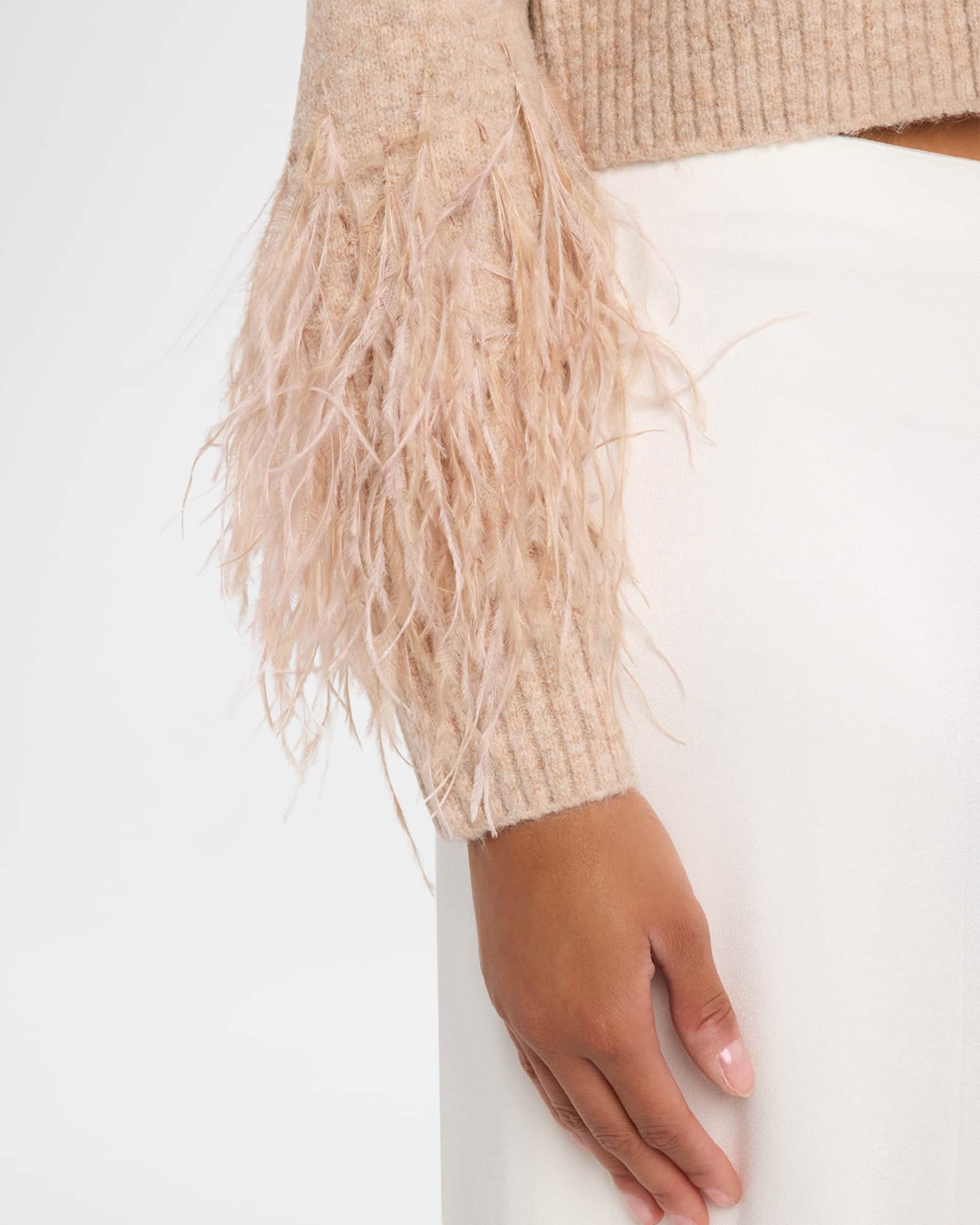 Lumignon ♥feather ribbon op + cardigan Lumignon feather ribbon op cardiganブルー F feather ribbon