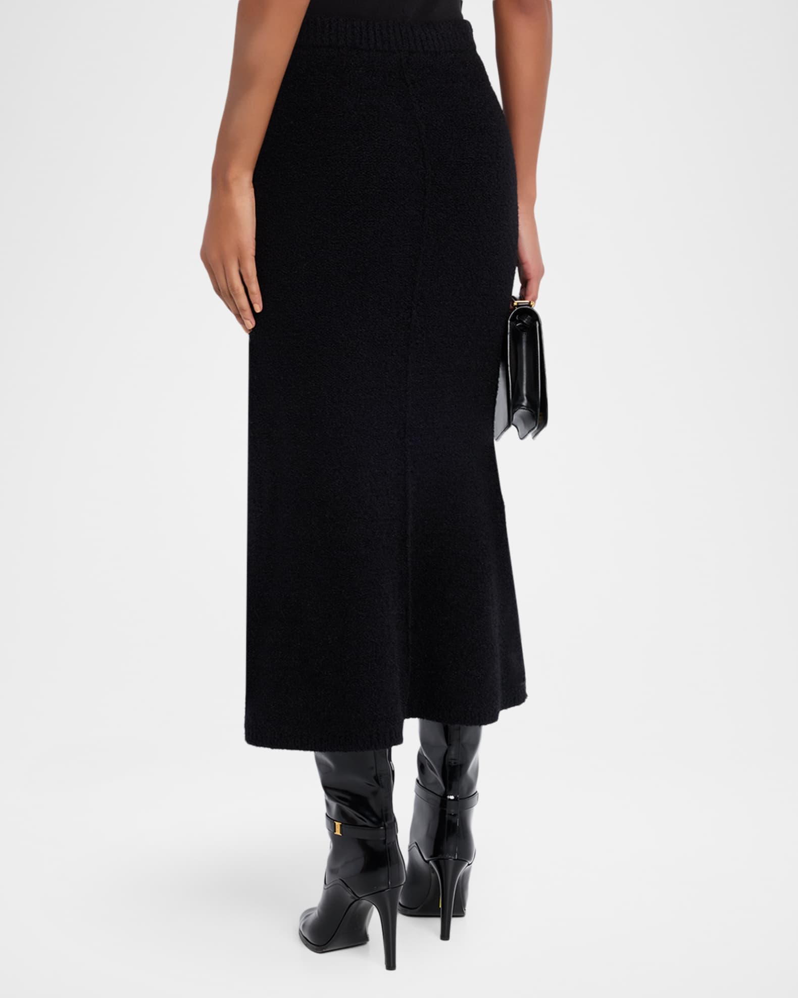 L'Agence Salem Knit Flare Midi Skirt | Neiman Marcus