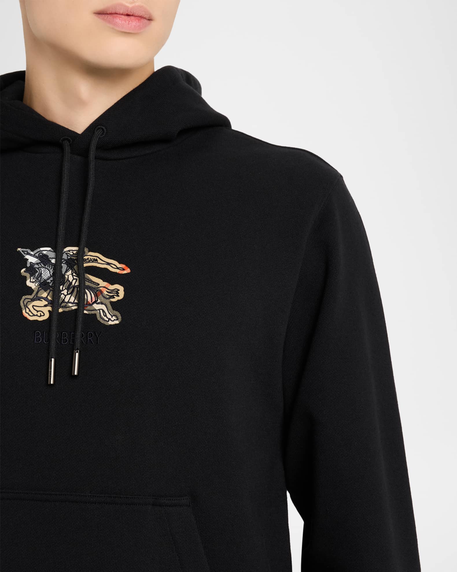 Burberry エンブロイダリー ロゴ フーディー Burberry Men's EKD Check Logo Cotton Slim-Fit Hoodie | Neiman Marcus