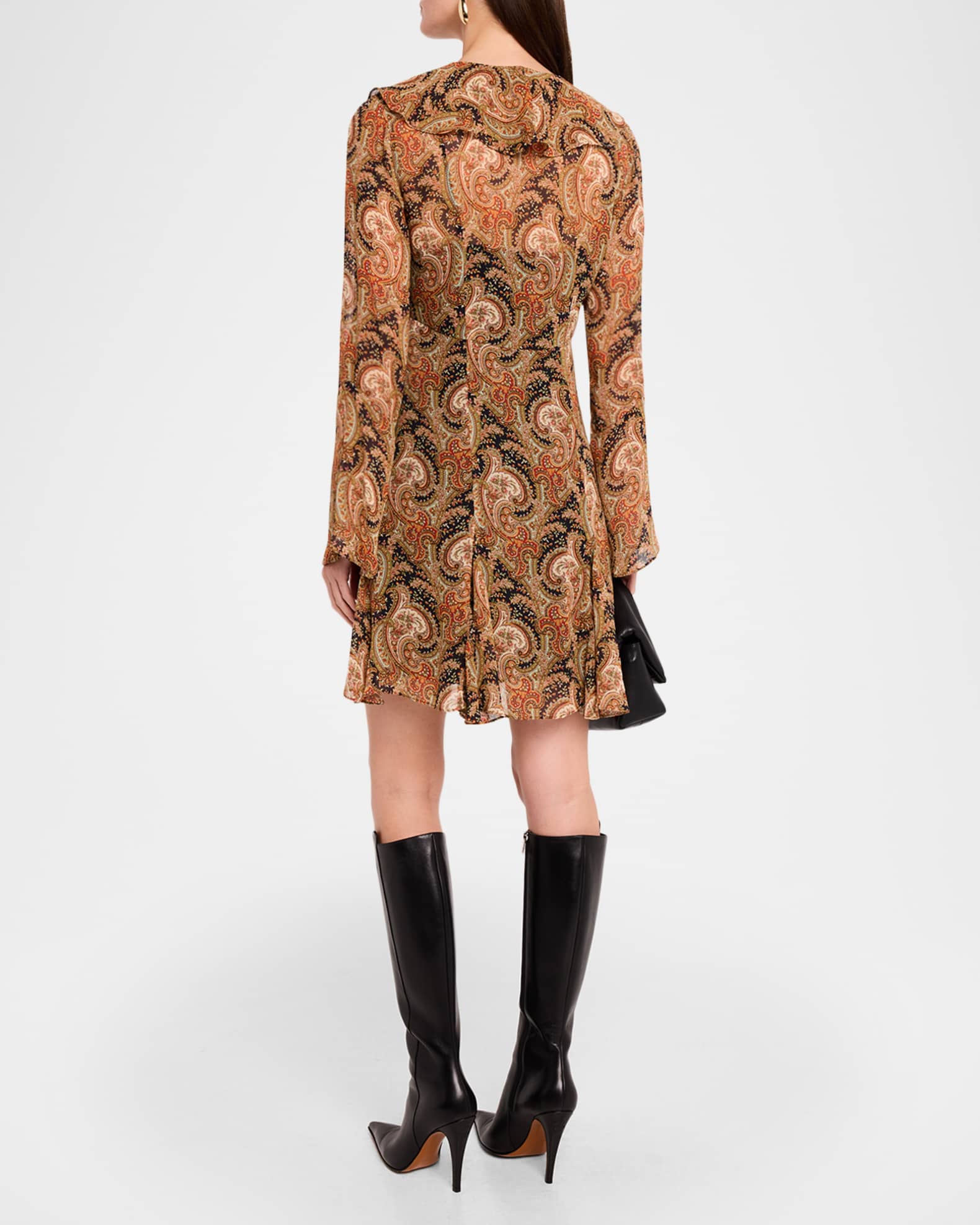 Veronica Beard Adrienne Silk Bell-Sleeve Mini Dress | Neiman Marcus