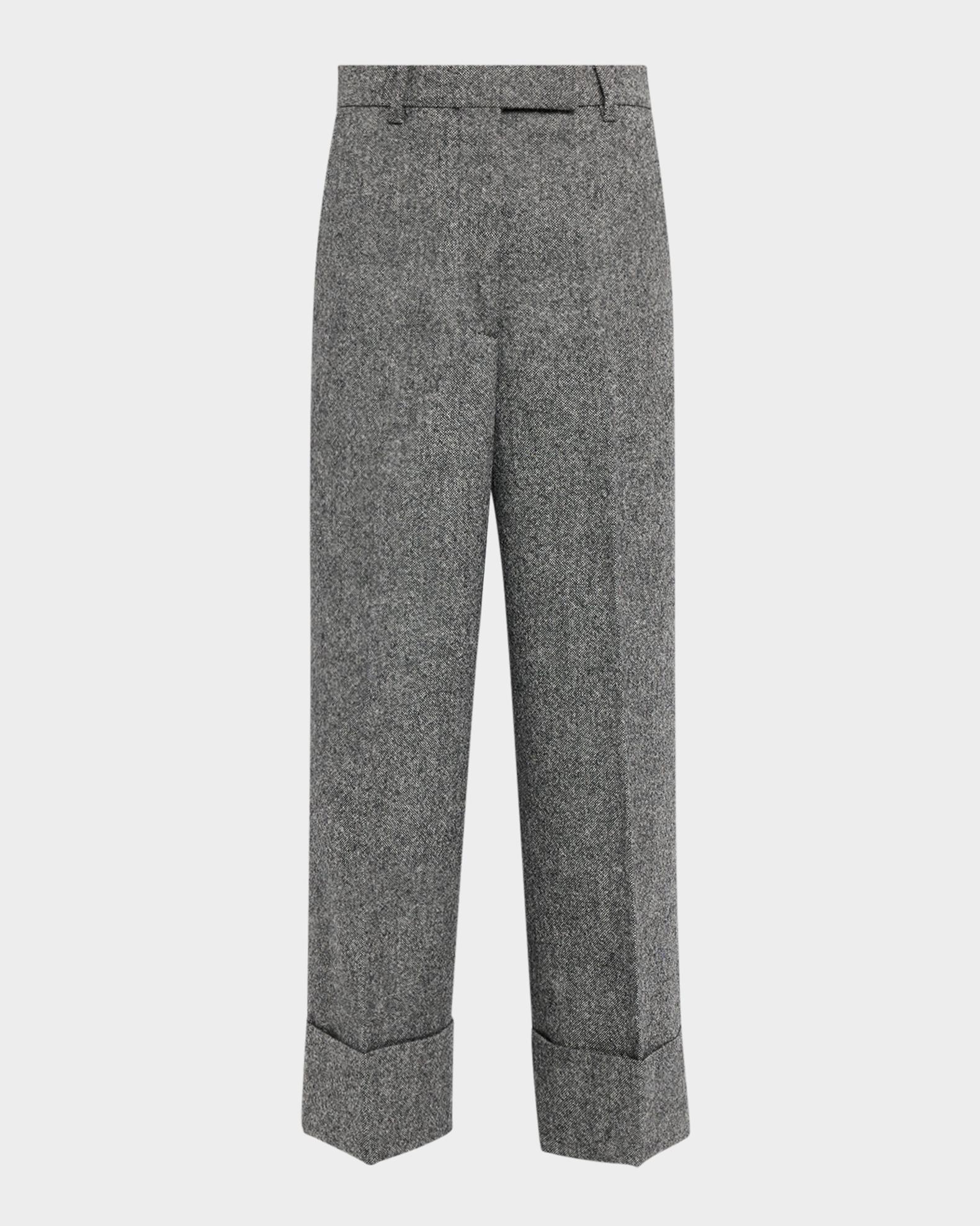 Thom Browne Wide-Leg Cuffed Crop Trousers | Neiman Marcus