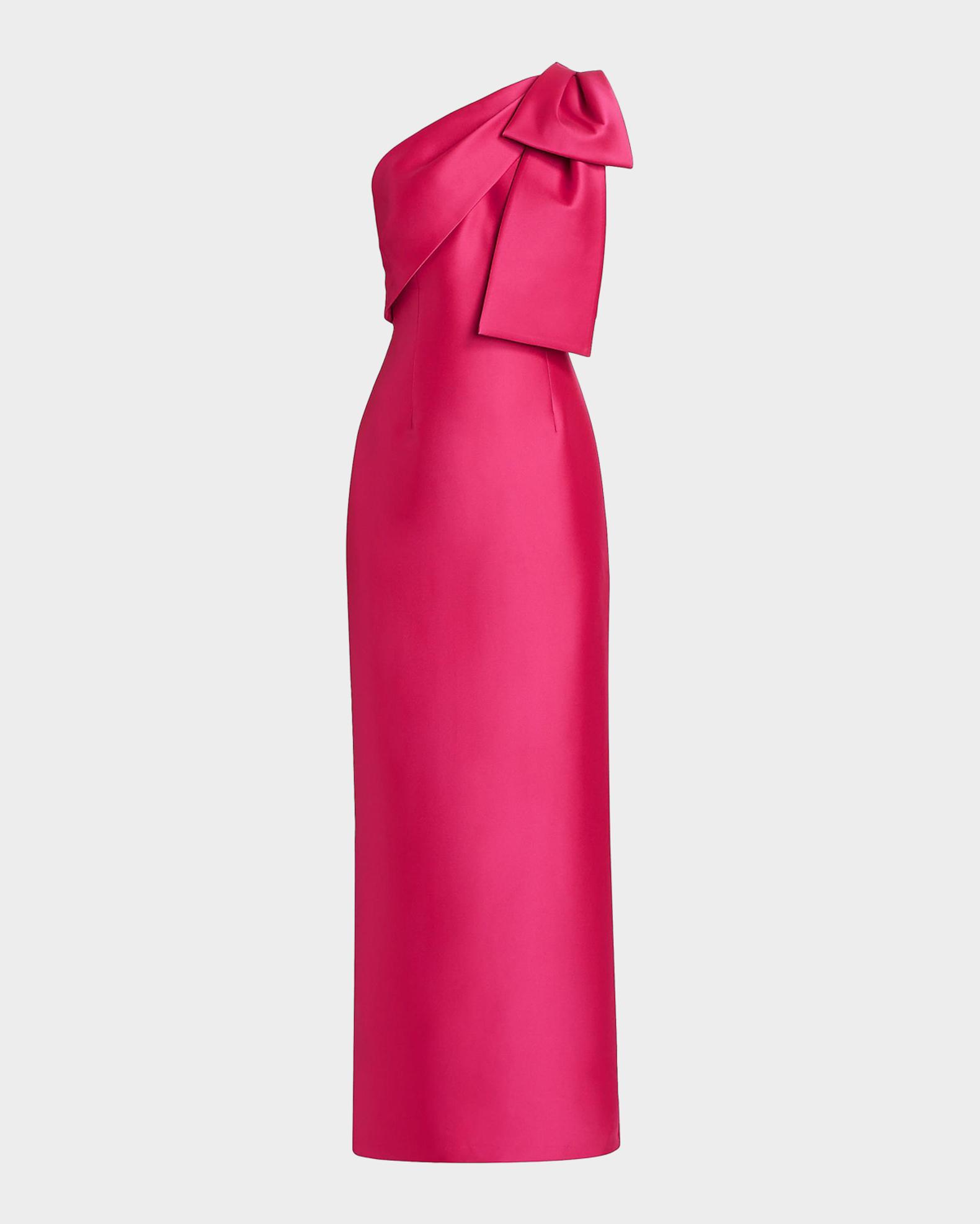 sachin & babi stretch satin one-shoulder side-slit maxi dress Sachin Babi Women's Bonnie Satin One-Shoulder Gown - Berry