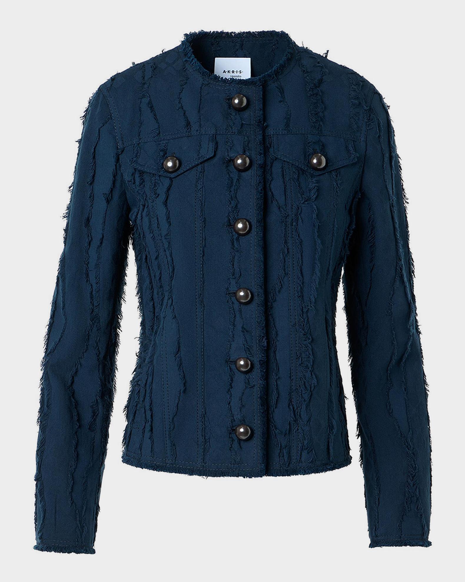 Akris punto Fringed Wave Cotton Jacquard Jacket | Neiman Marcus