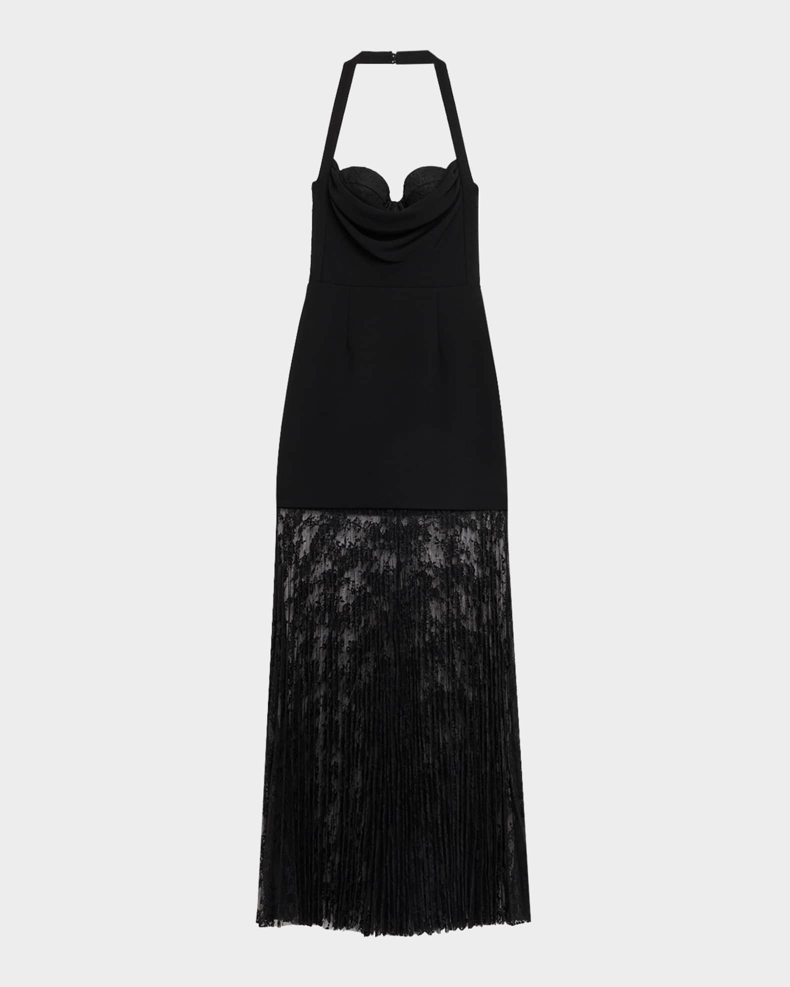 Rebecca Vallance Women's Milena Lace-Skirt Sheath Gown - Black - Size 10