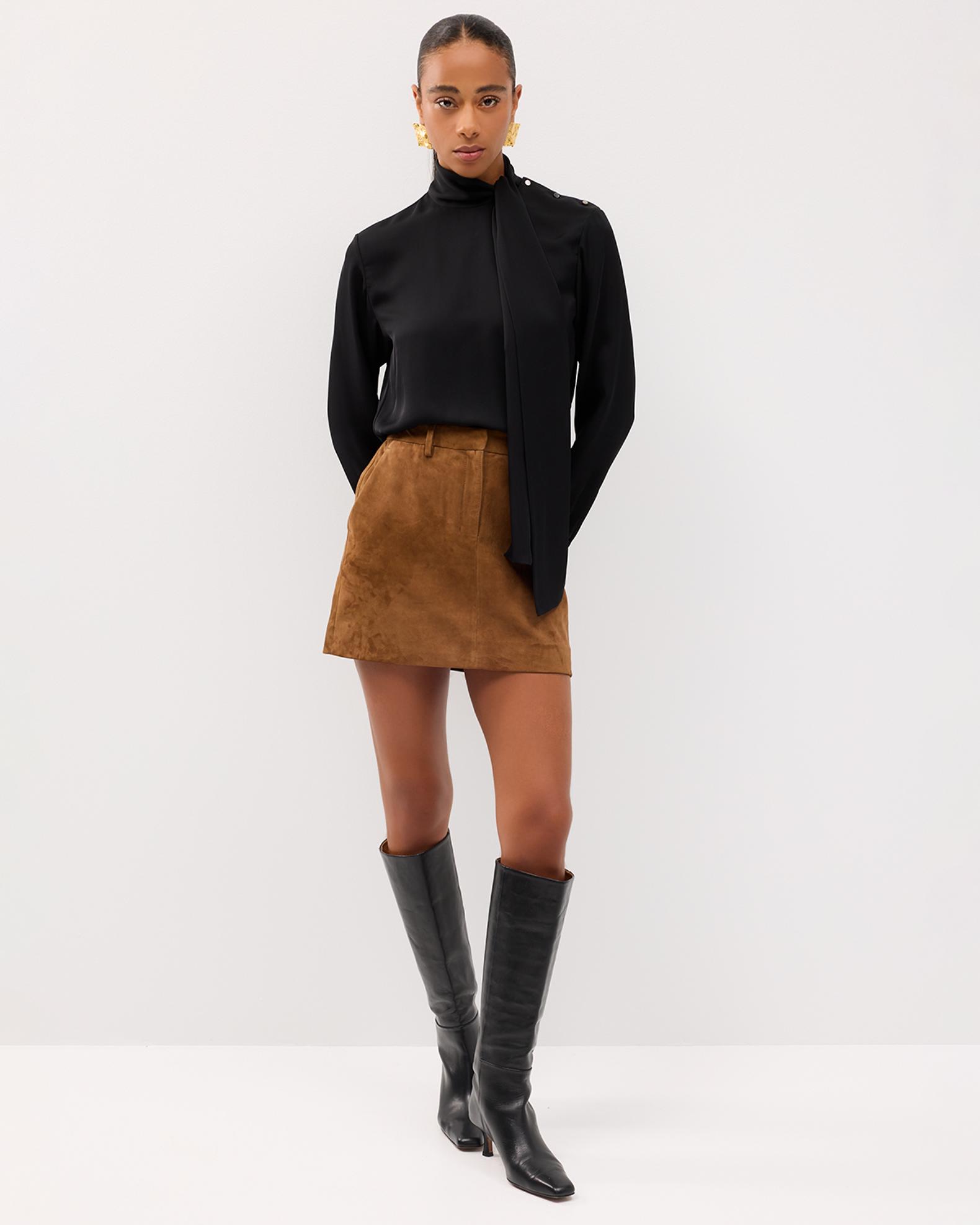 Theory Mini Suede Trouser Skirt | Neiman Marcus