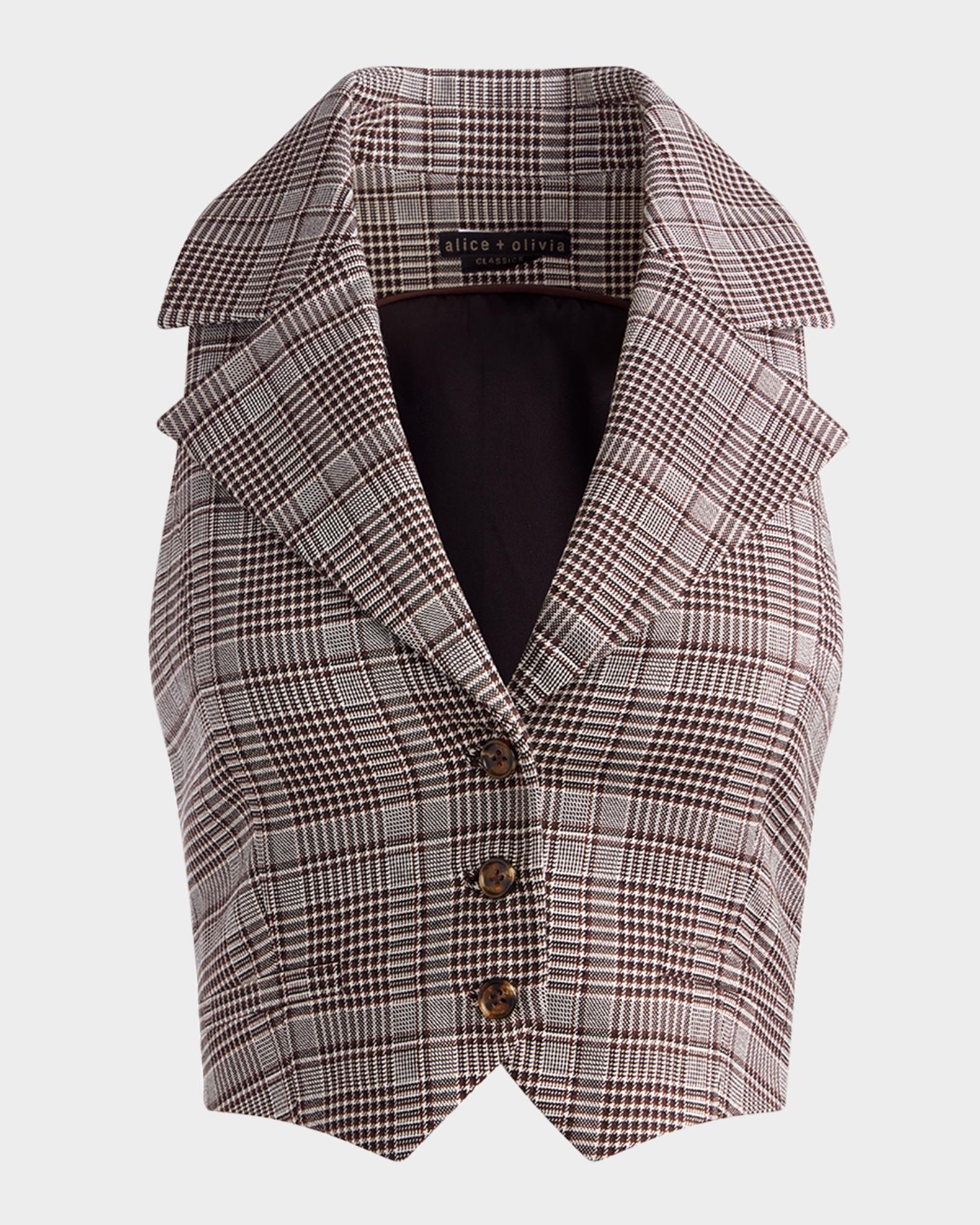 ALICE + OLIVIA Donna Plaid Vest | Neiman Marcus