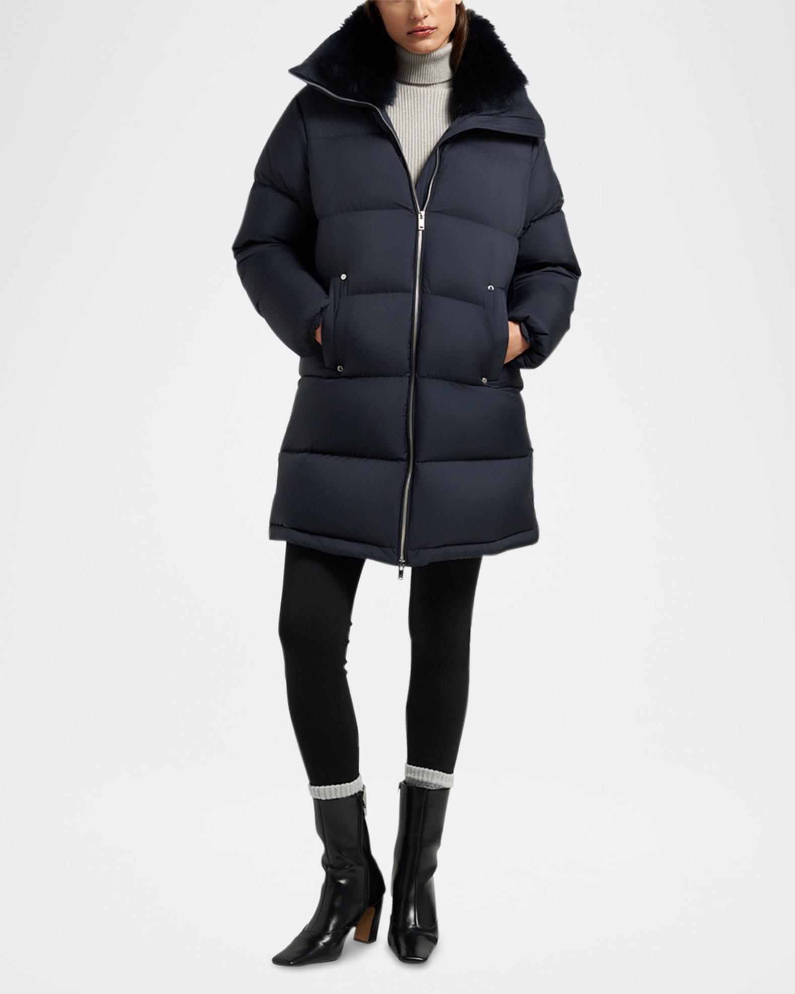 Moose Knuckles Belle Dune Down Puffer Jacket with Removable Shearling ...