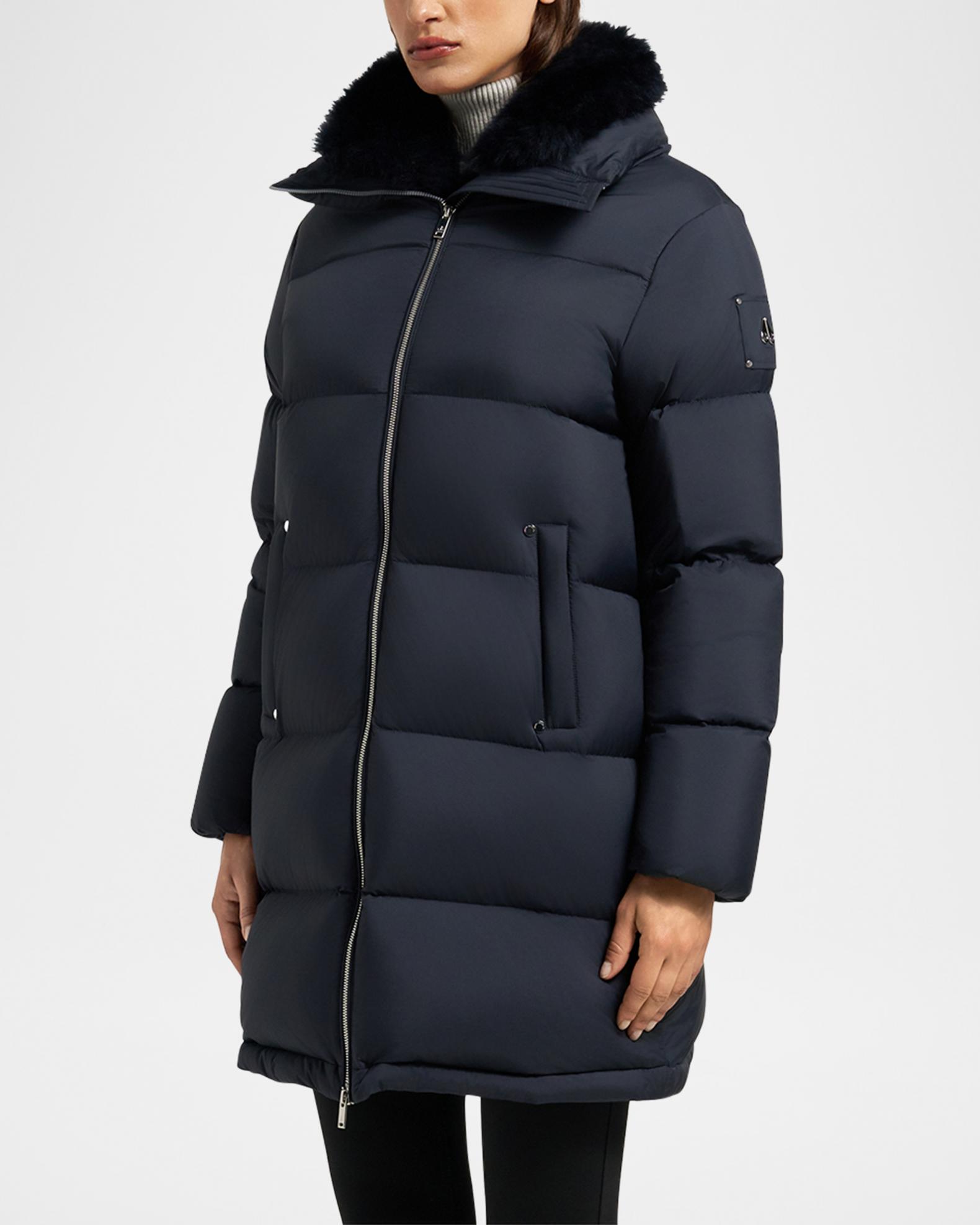 Moose Knuckles Belle Dune Down Puffer Jacket with Removable Shearling ...