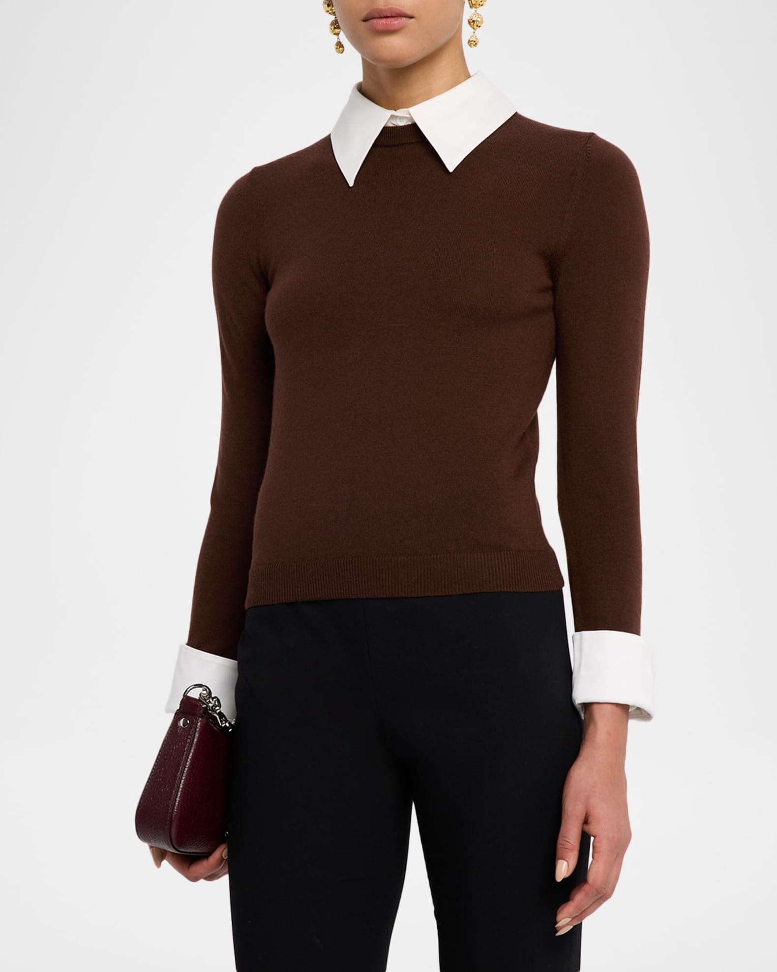 Alice + Olivia Porla Collared Sweater | Neiman Marcus