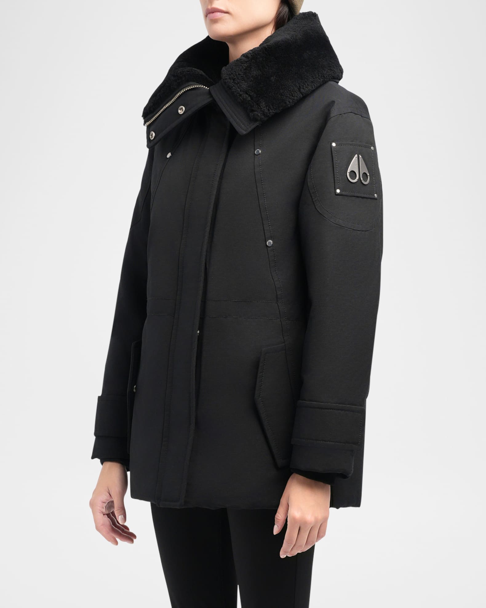 Moose Knuckles Aurora Shearling Trim Jacket | Neiman Marcus