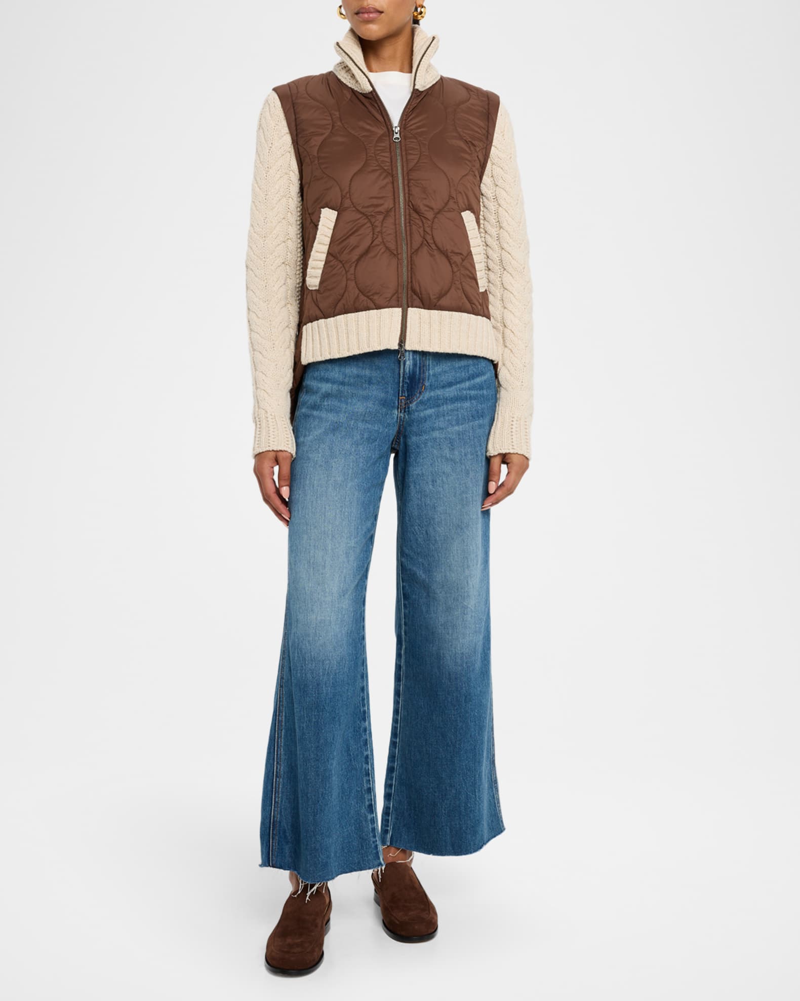 Veronica Beard Patra Mixed-Media Jacket Neiman Marcus