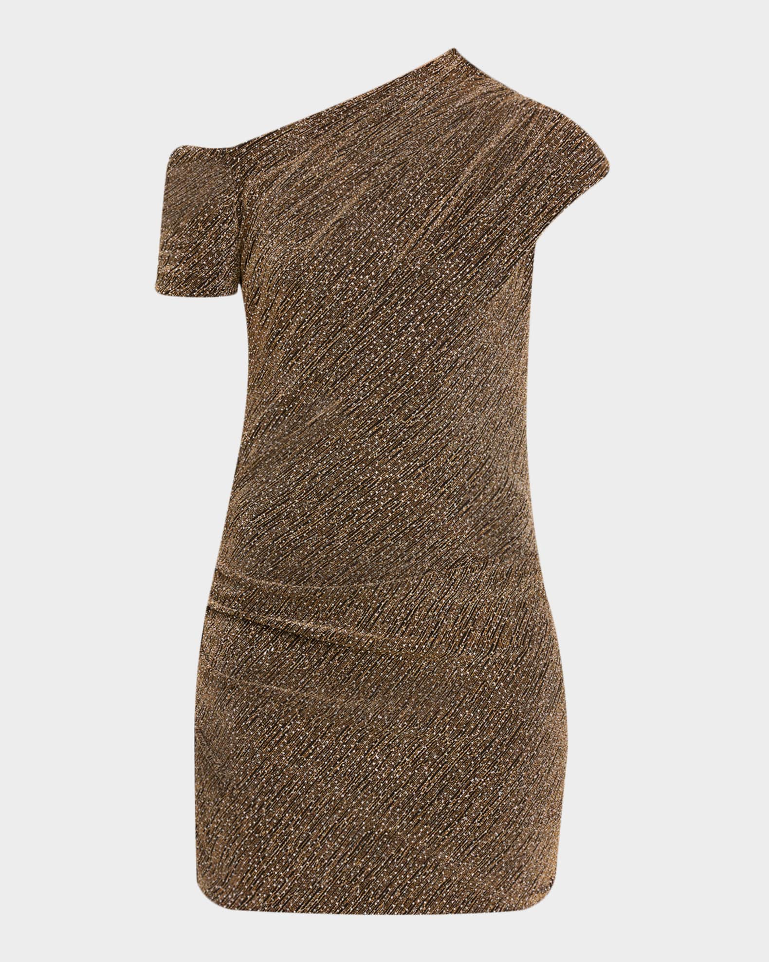 Iro Nalone One-Shoulder Metallic Strass Mini Dress | Neiman Marcus