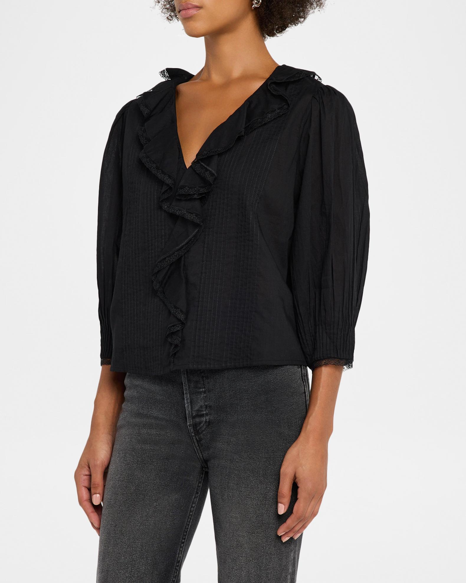 Rails Mare Ruffle Cotton Blouse | Neiman Marcus