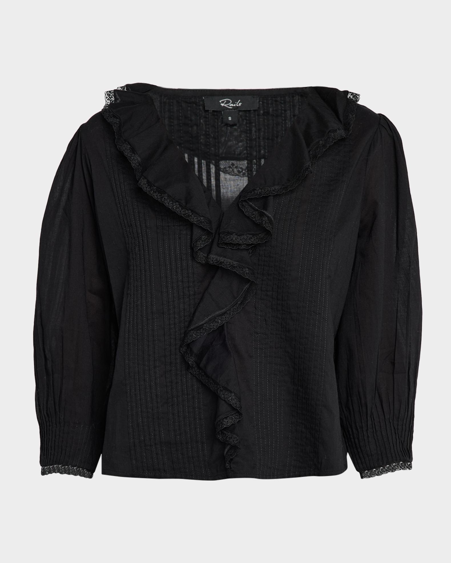 Rails Mare Ruffle Cotton Blouse | Neiman Marcus
